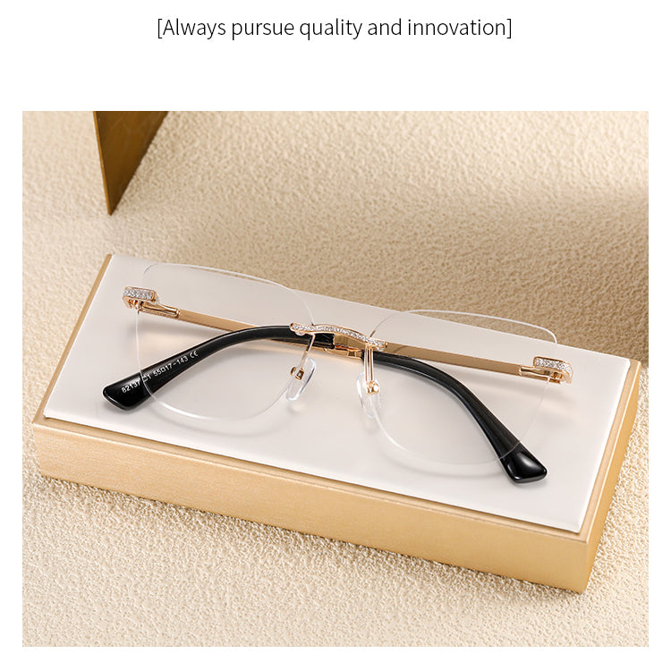 Rimless Beveled Edge Glasses