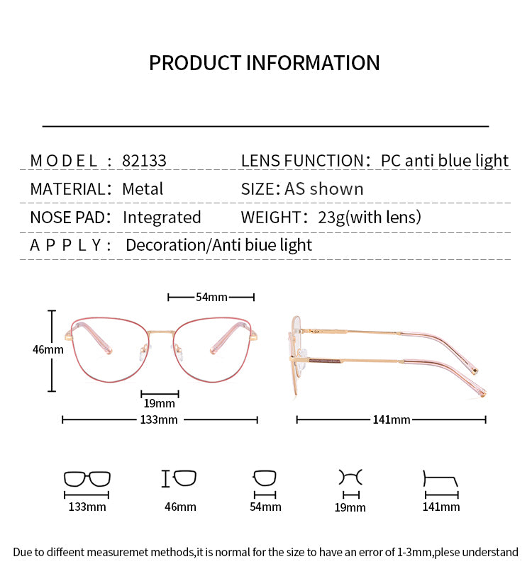 Women's Ultra-Light Metal Glasses Frames