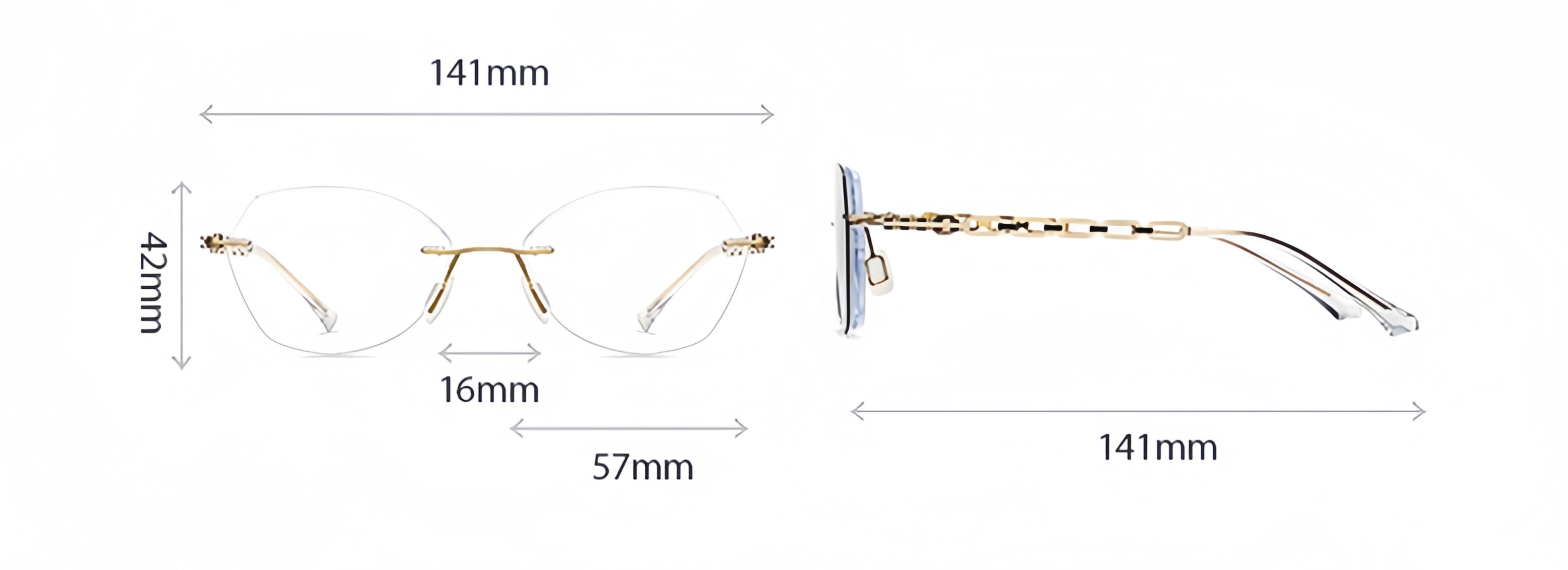 Women's Rimless Magnetic Clip-On Sunglasses & Optical Frames Bundle