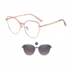 Women's TR90 Prescription Frames with Magnetic Clip-On Sunglasses Bundle