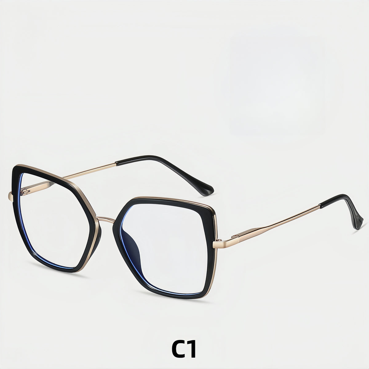 Women's Geometric Metal Optical Frames - Architectural Prescription-Ready