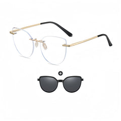 Female TR90 Frame with Clip-On Sunglasses