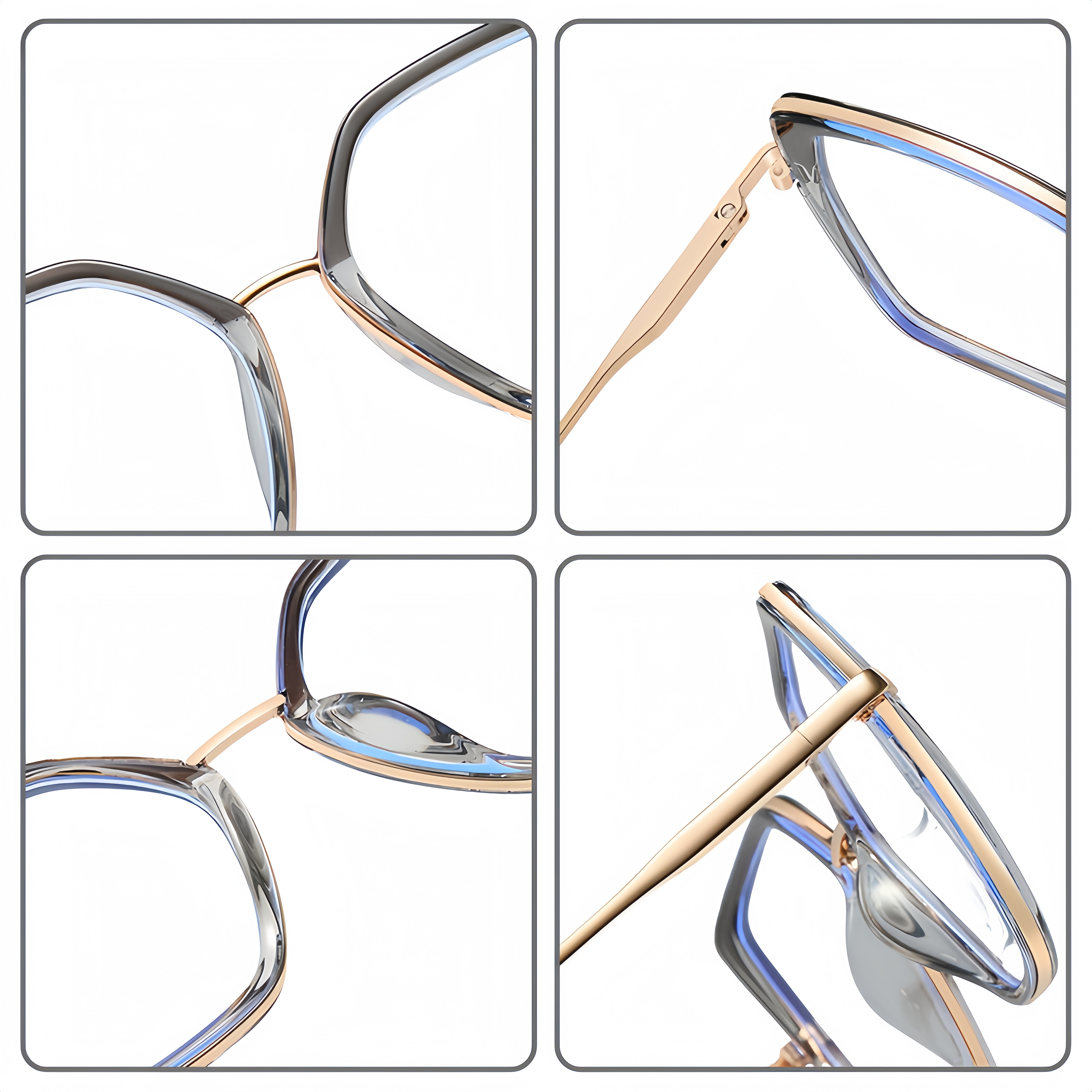 Women's Geometric Metal Optical Frames - Architectural Prescription-Ready