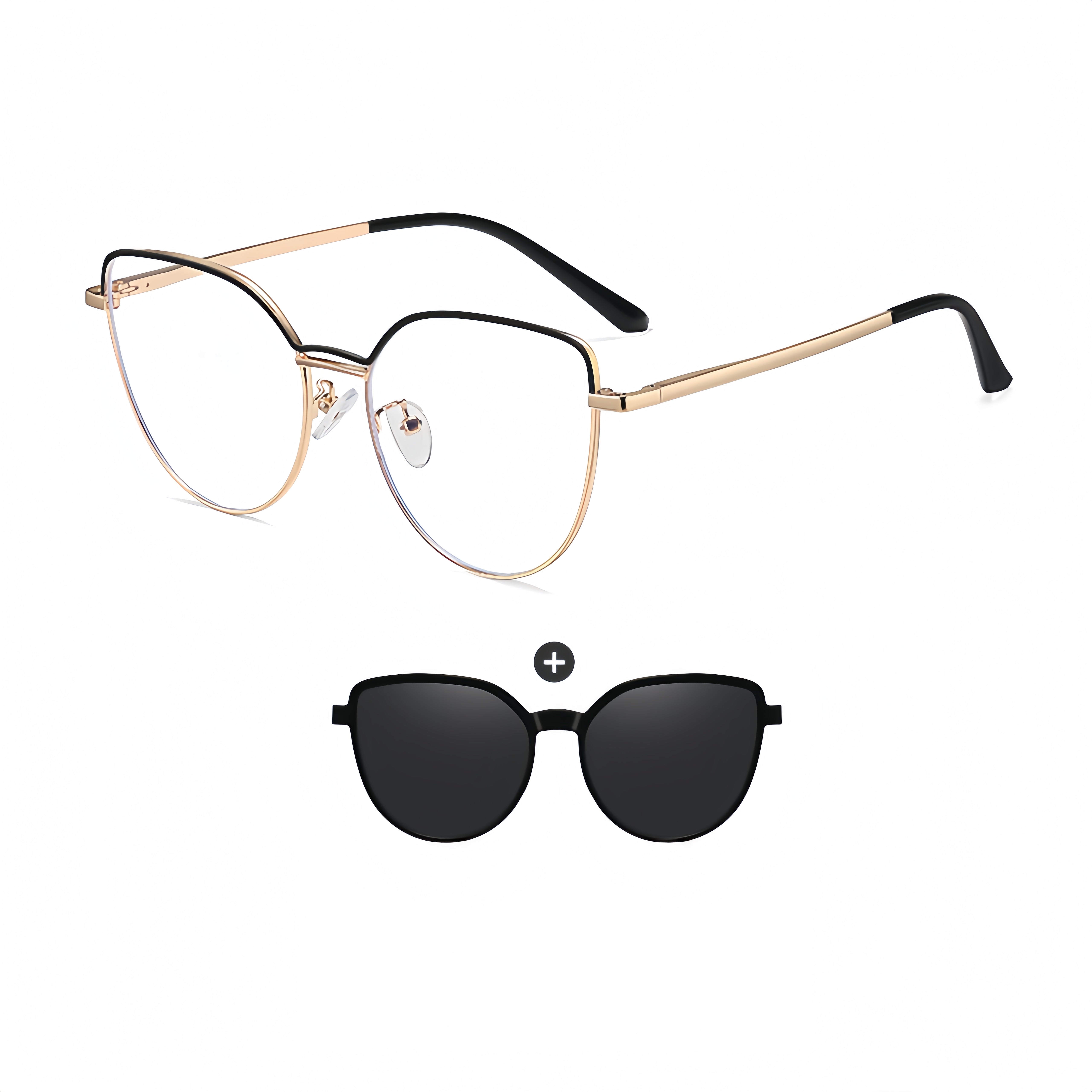 Women's TR90 Prescription Frames with Magnetic Clip-On Sunglasses Bundle