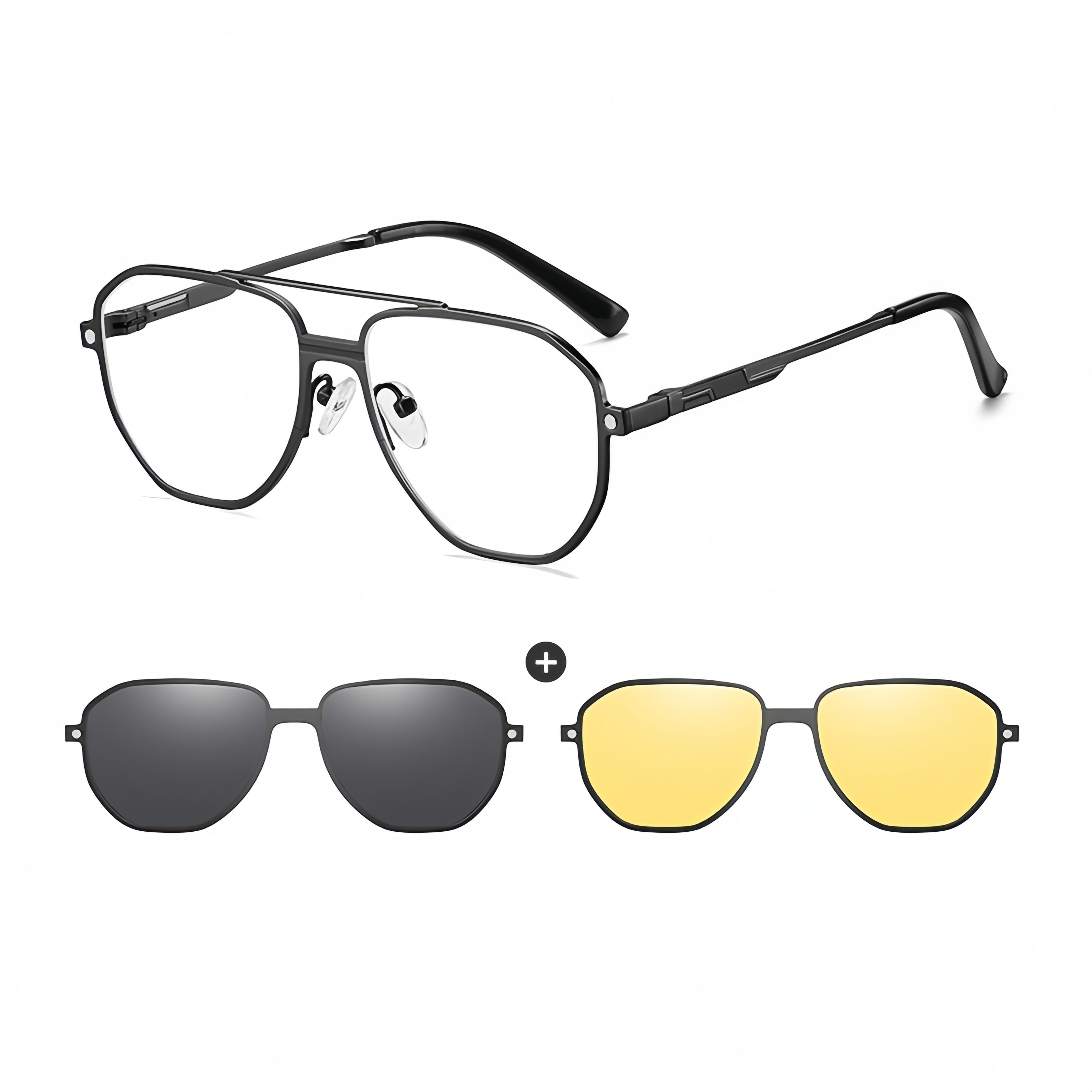 Men's Aluminum-Magnesium 3-in-1 Sunglasses Frame