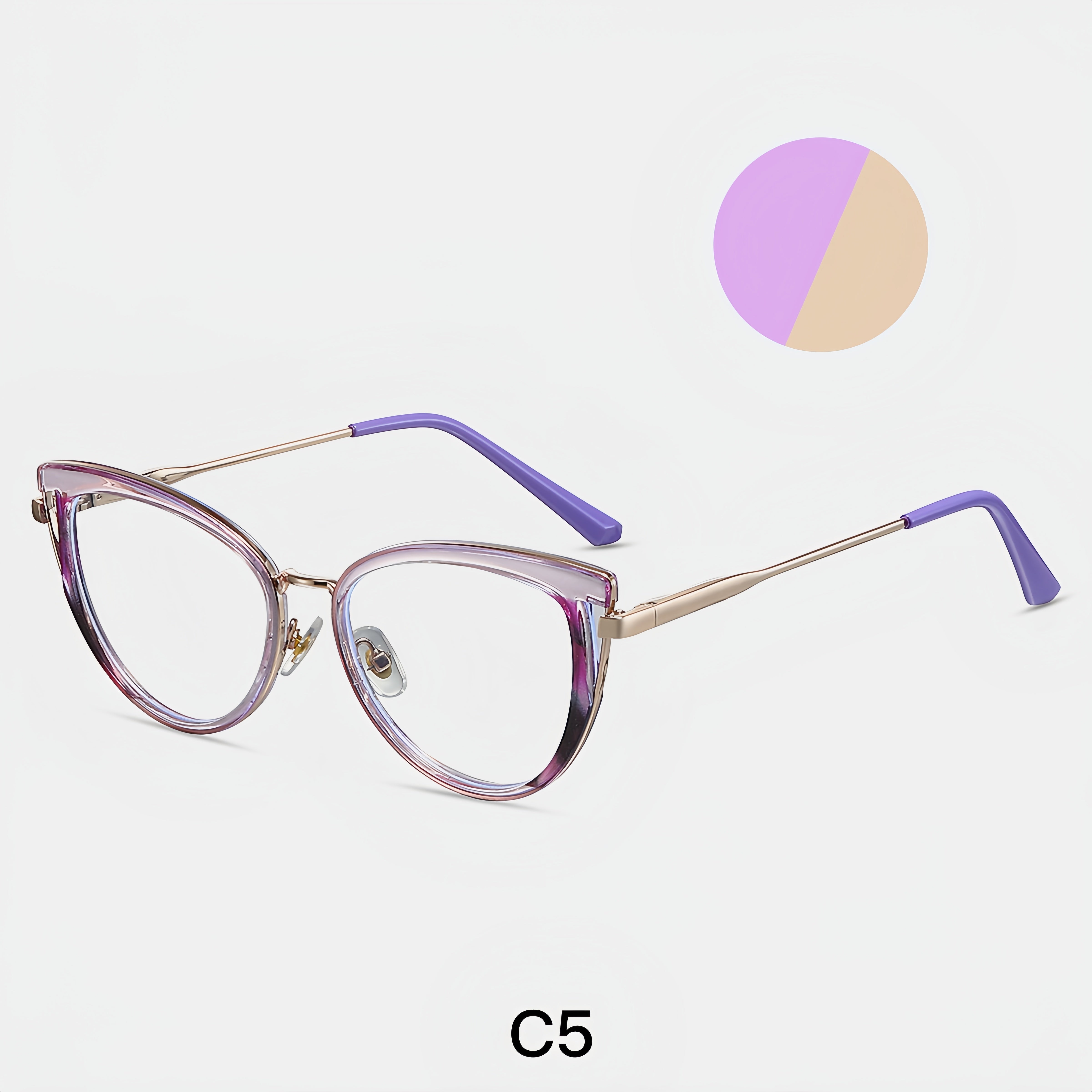 Women's TR90 & Metal Leopard Print Cat-Eye Eyeglass Frames
