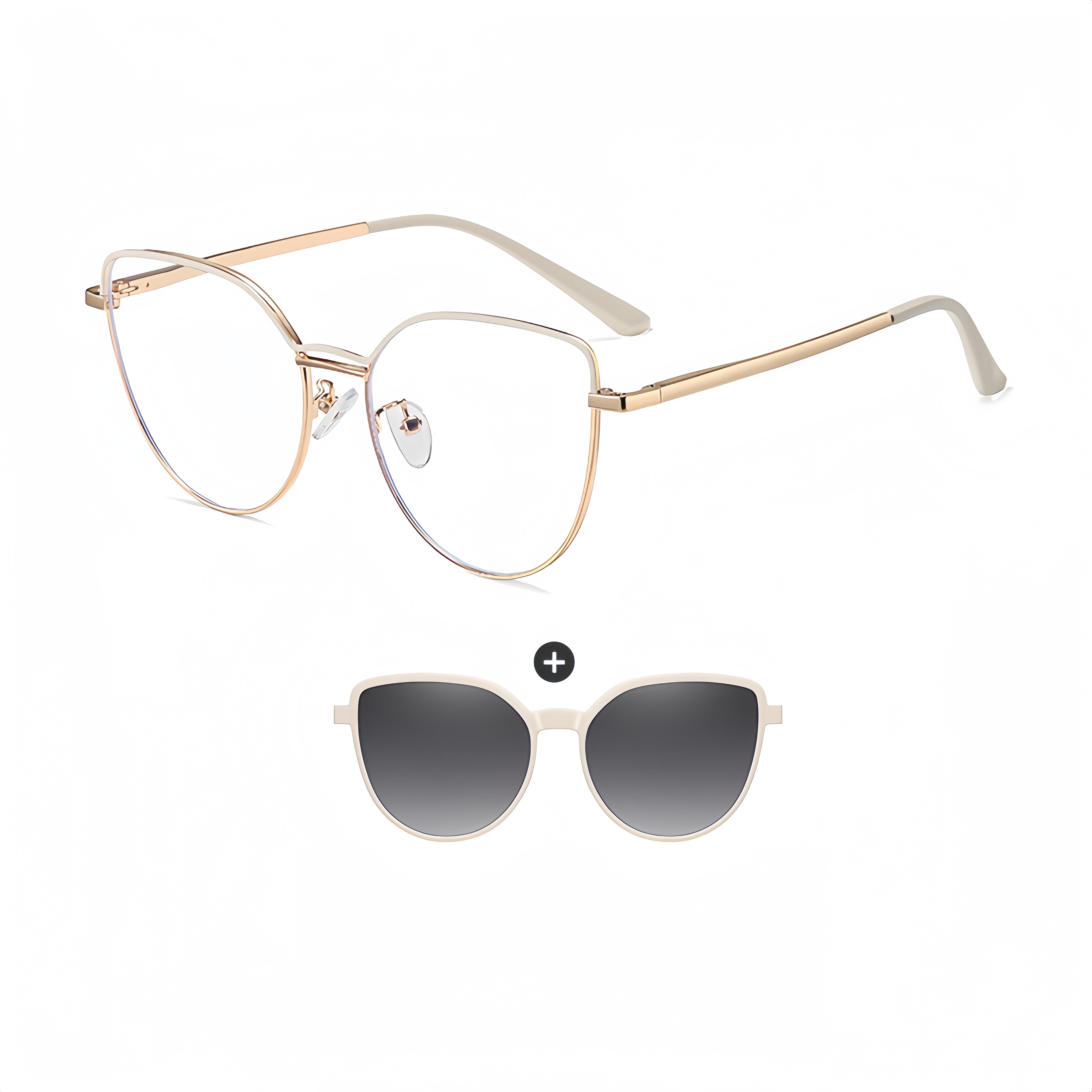 Women's TR90 Prescription Frames with Magnetic Clip-On Sunglasses Bundle
