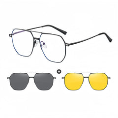 Men's Magnetic Clip-on Prescription Eyewear Set