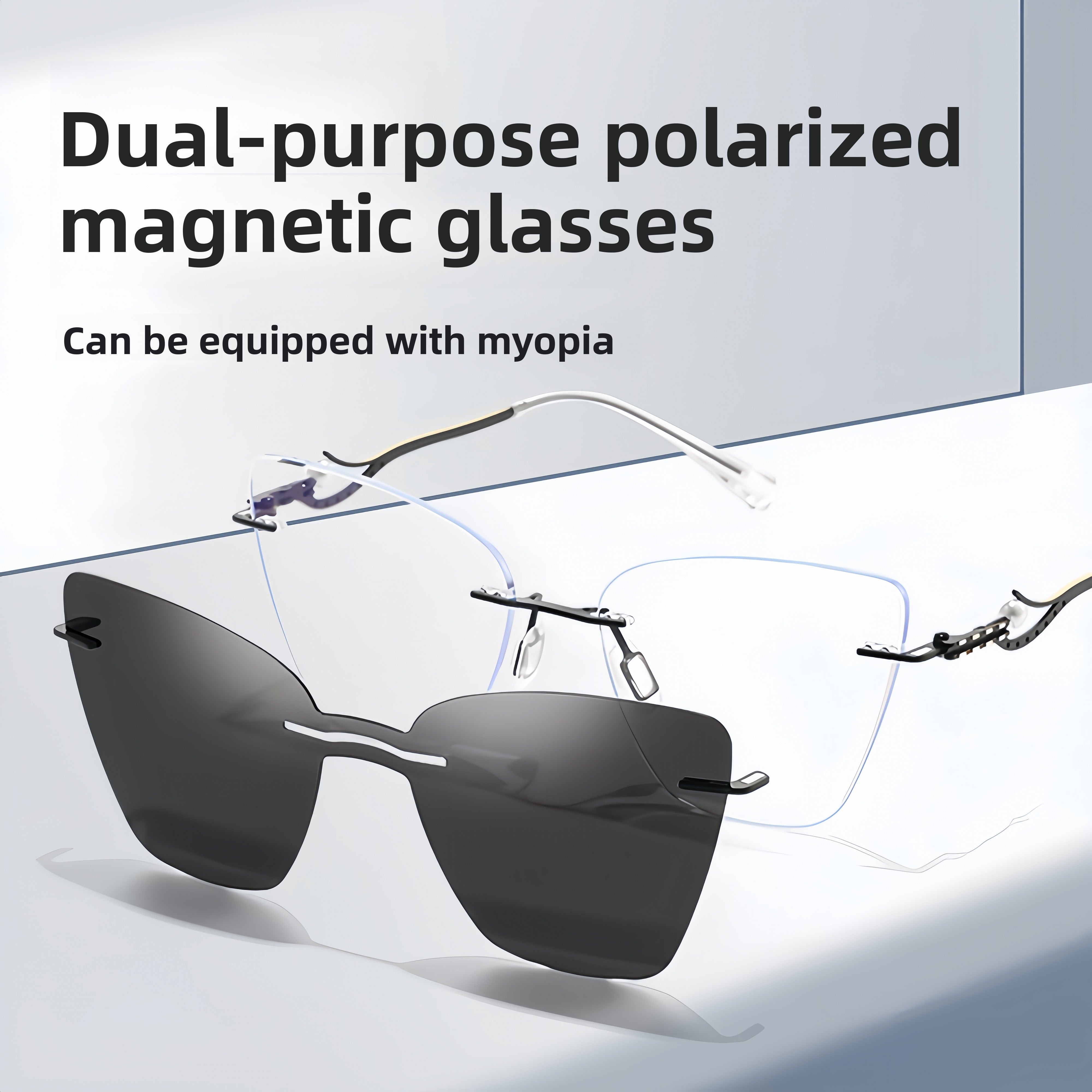 Women's Rimless All-in-One Sunglasses & Prescription Eyewear Set