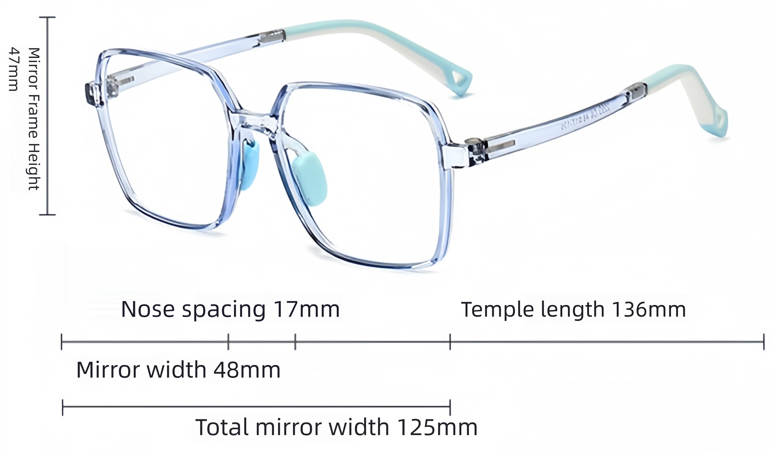 TR90 Oversized Eyeglass Frame for Students
