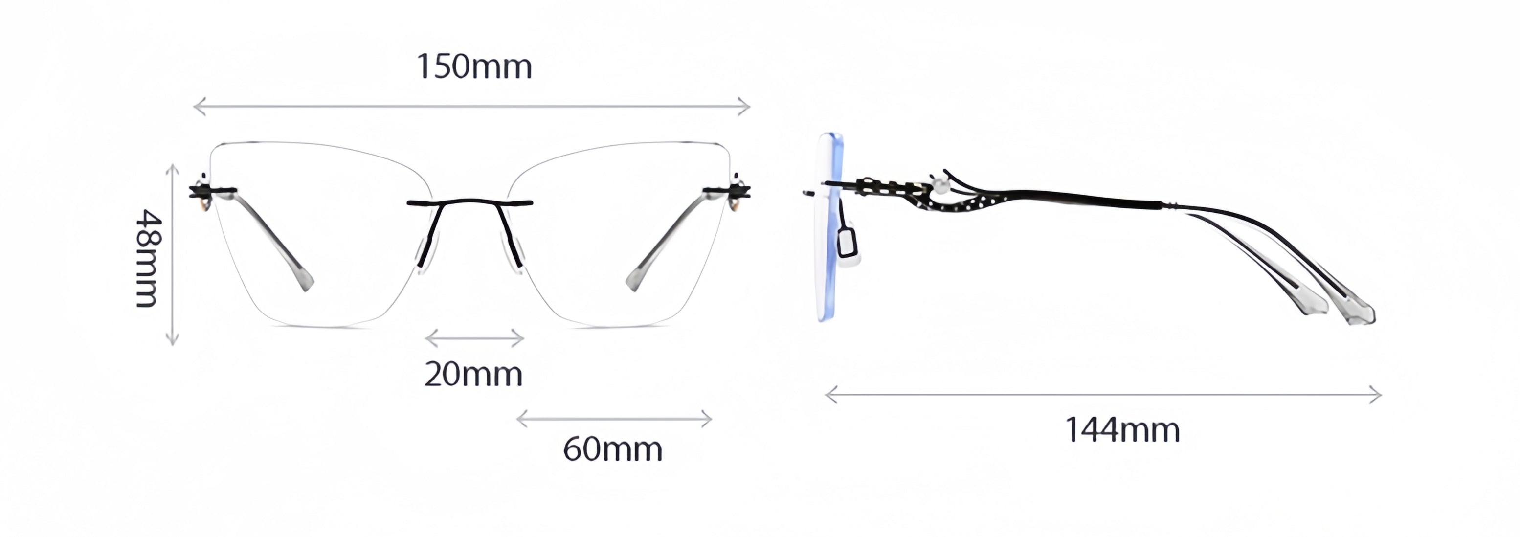 Women's Rimless All-in-One Sunglasses & Prescription Eyewear Set