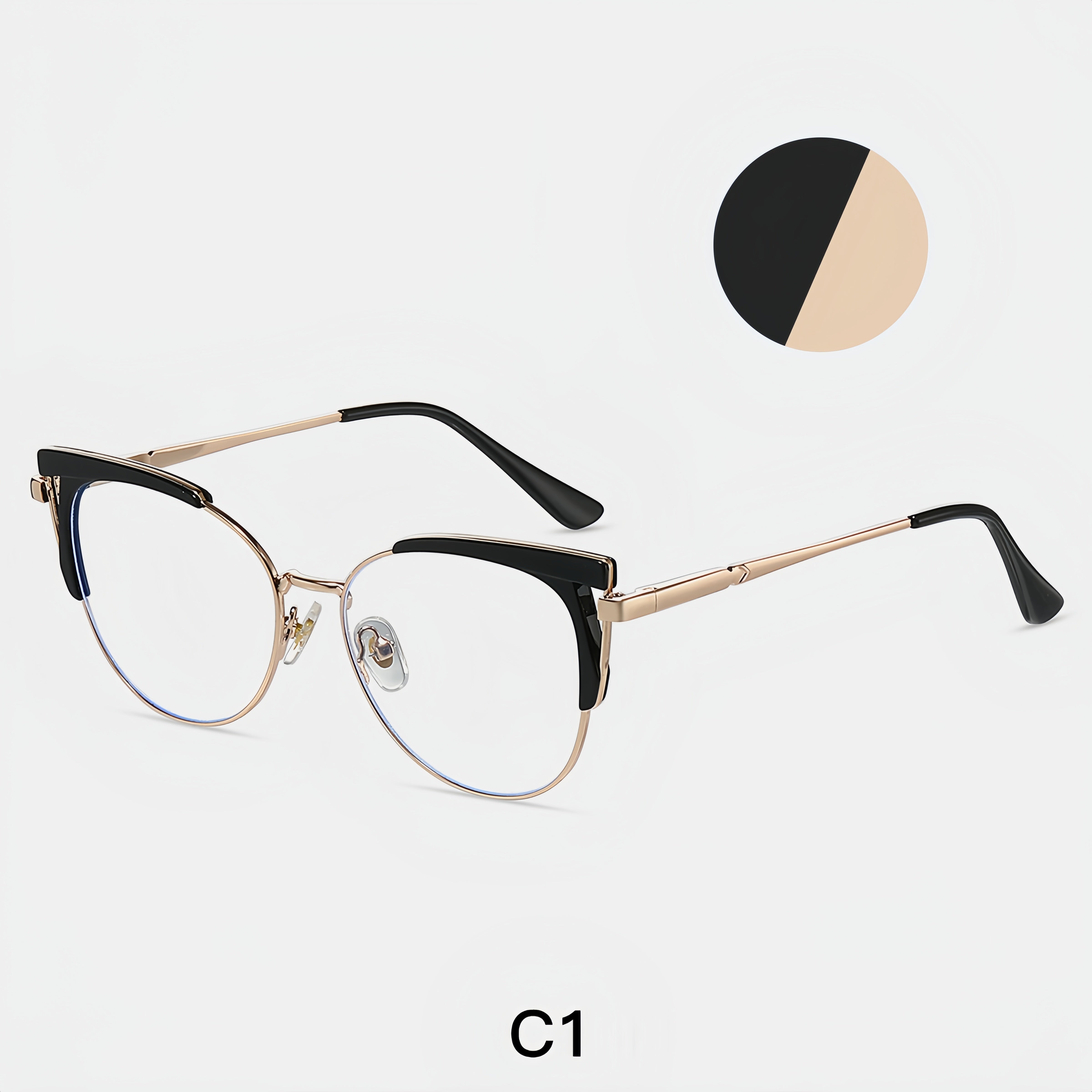 TR90-Metal Hybrid Cat-Eye Glasses