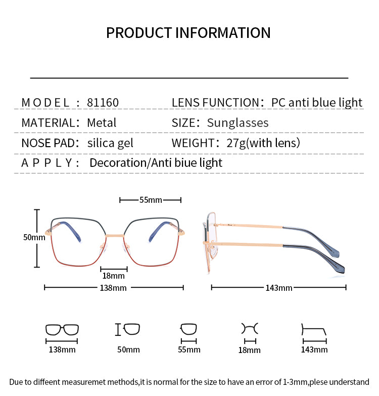 Women's Metal Glasses Frame