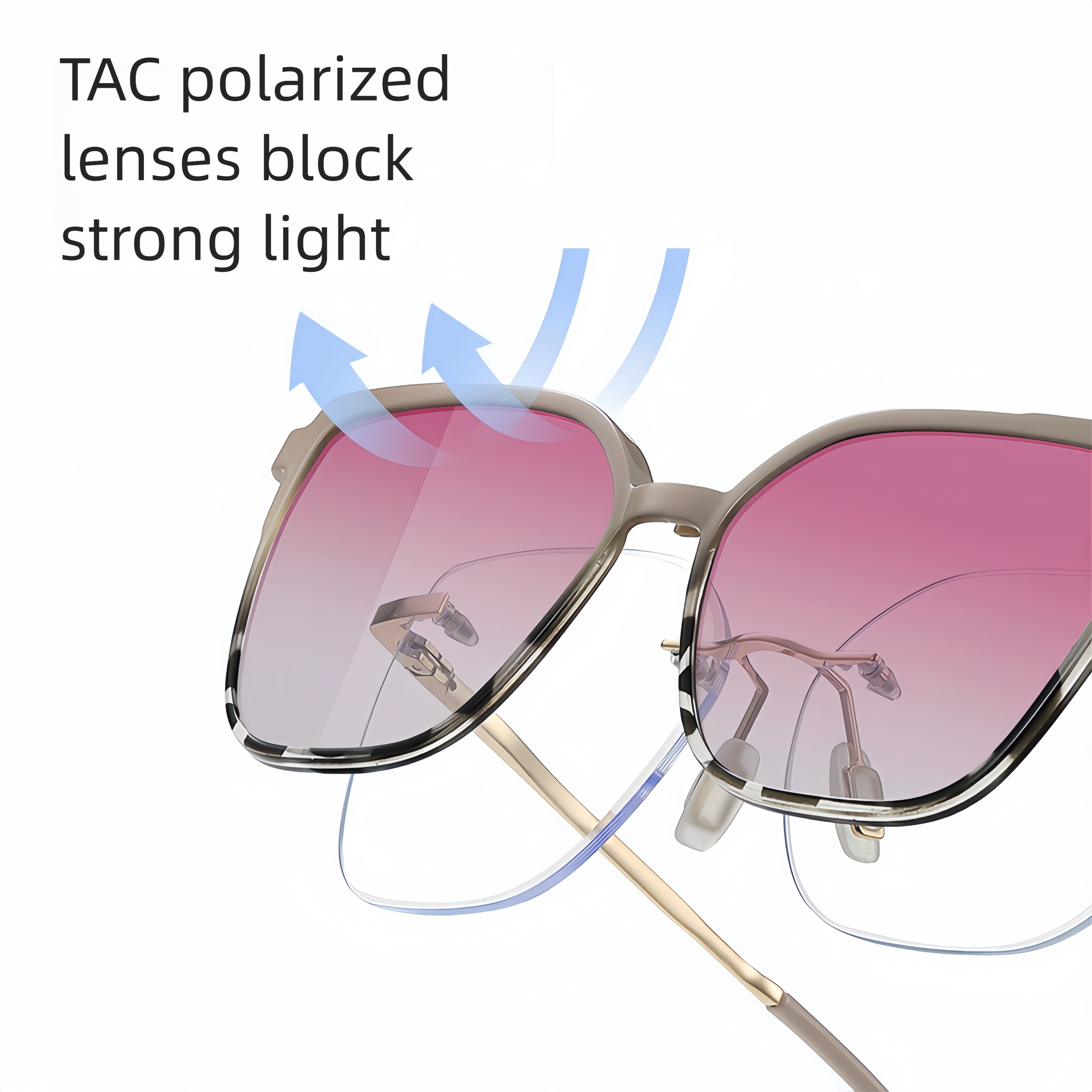 Women's TR90 Ultralight Prescription Frame with Magnetic Clip-on Sunglass Kit