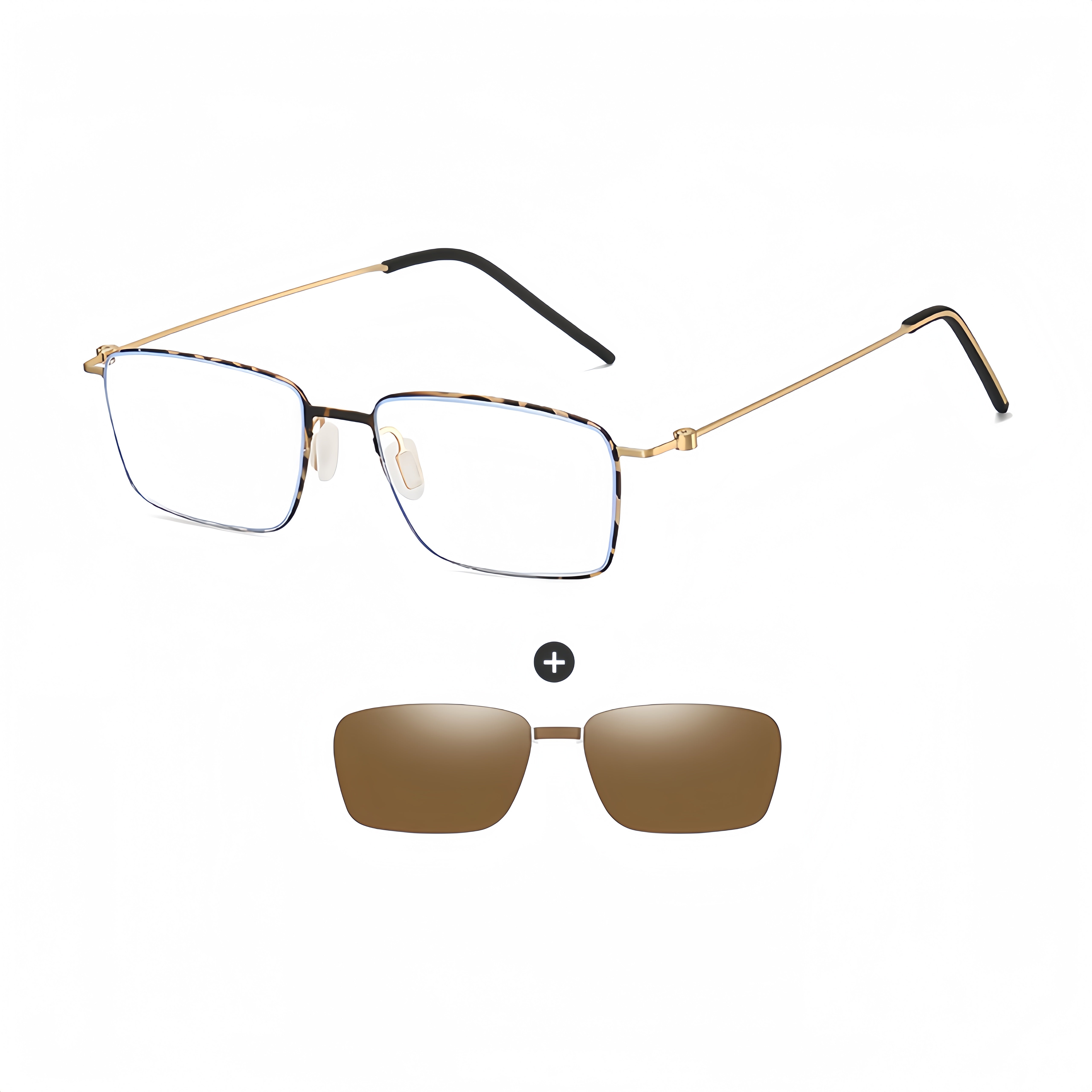Unisex Magnetic RX Frame with Clip-On Sunglasses