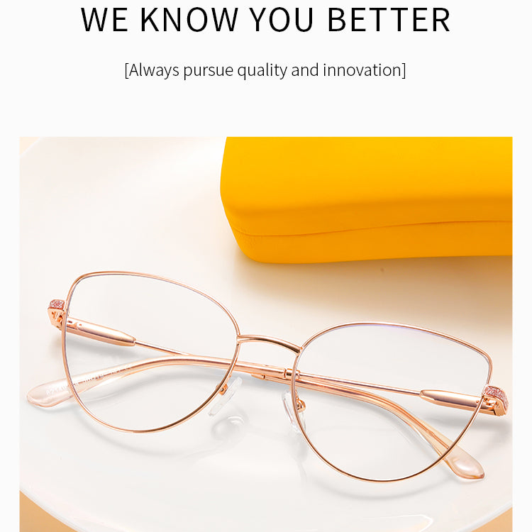 Women's Metal Cat-Eye Glasses Frames