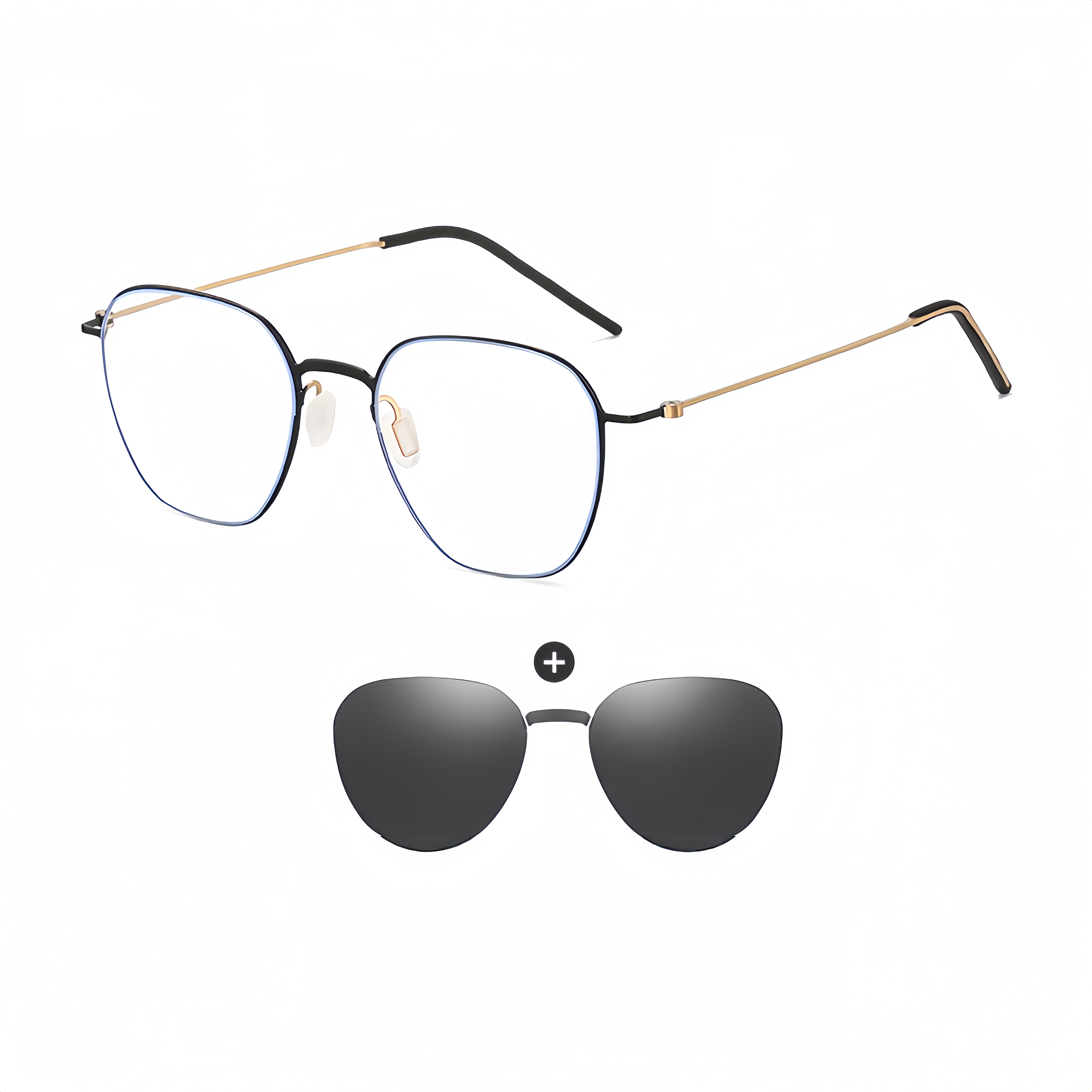 Rimless RX Frame with Magnetic Sunglass Clip