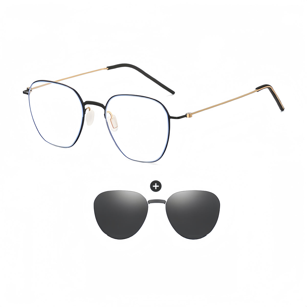 Rimless RX Frame with Magnetic Sunglass Clip