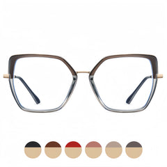 Women's Geometric Metal Optical Frames - Architectural Prescription-Ready
