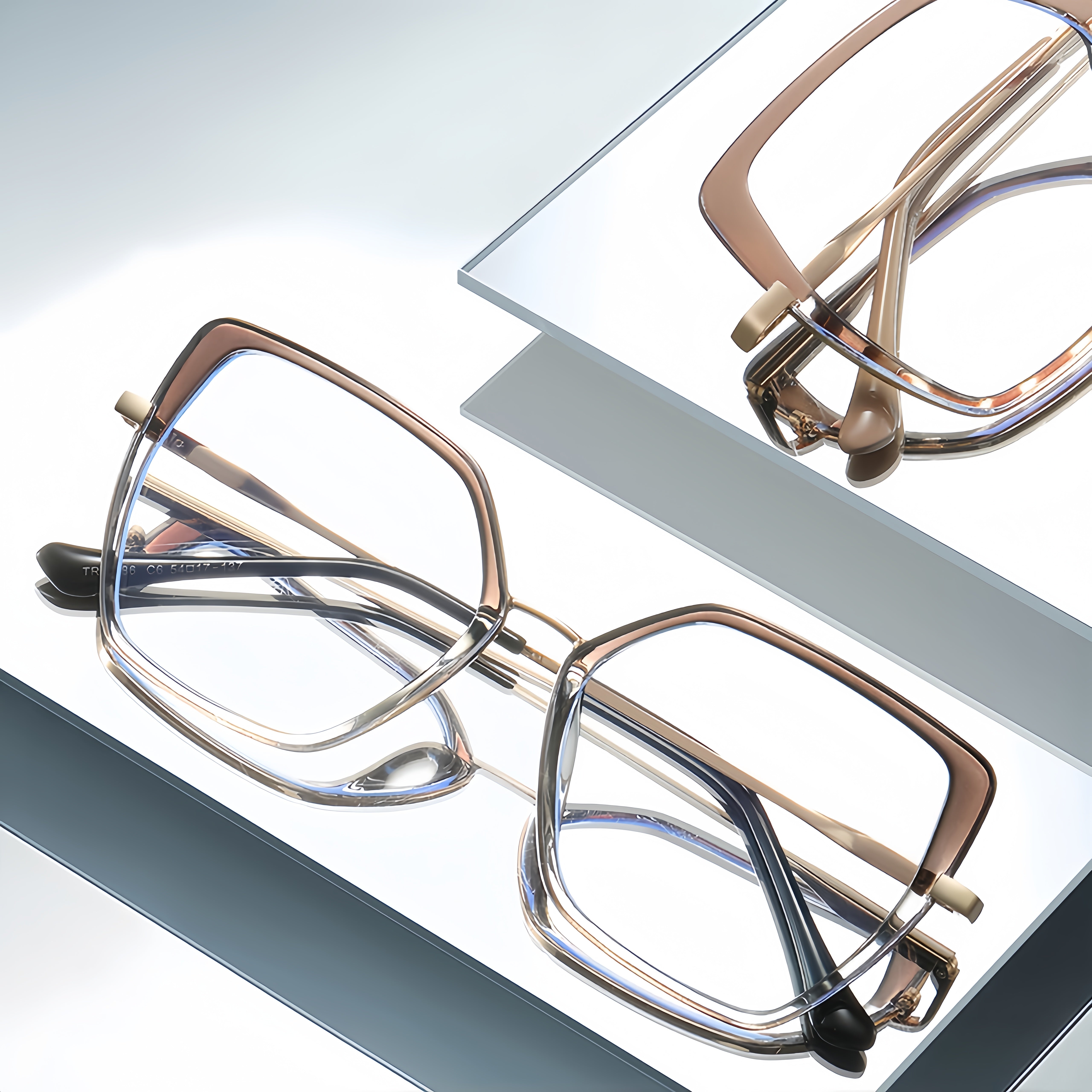 Women's Geometric Metal Optical Frames - Architectural Prescription-Ready