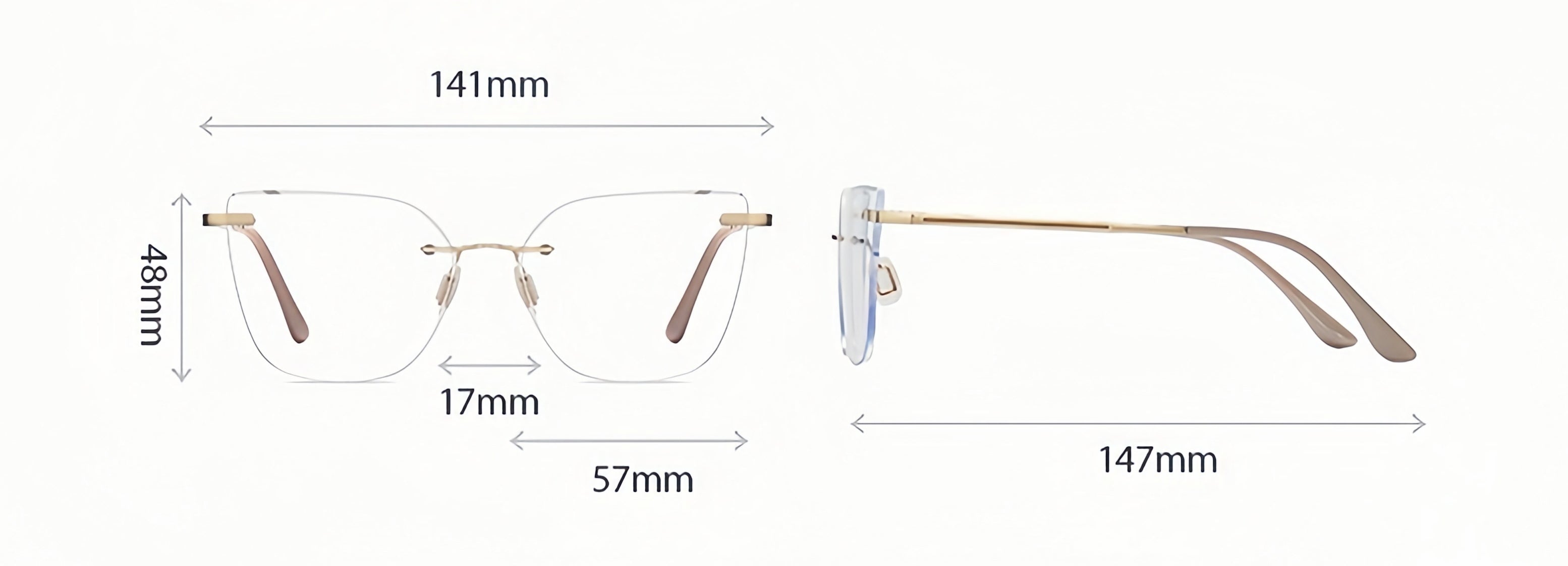 Women's TR90 Ultralight Prescription Frame with Magnetic Clip-on Sunglass Kit