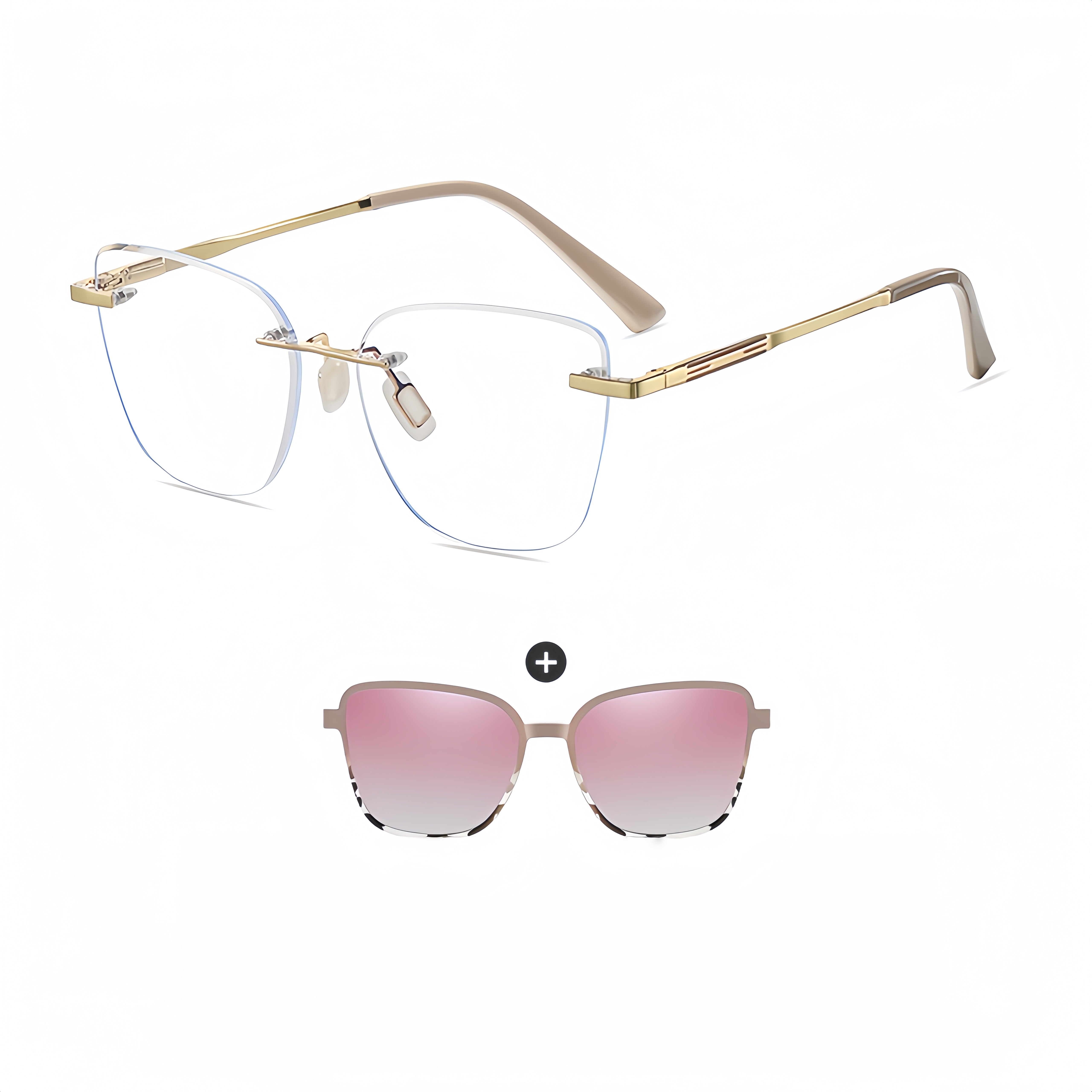 Women's TR90 Prescription Frame & Magnetic Clip-on Sunglass Kit