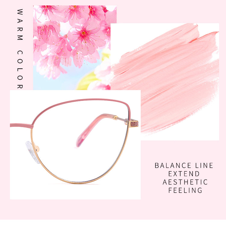 Women's Metal Cat-Eye Glasses Frames