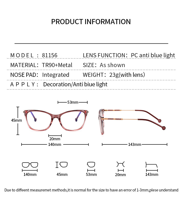 Large Frame Lady TR90 Frame