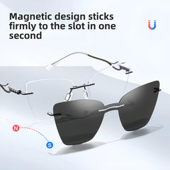 Women's Rimless All-in-One Sunglasses & Prescription Eyewear Set
