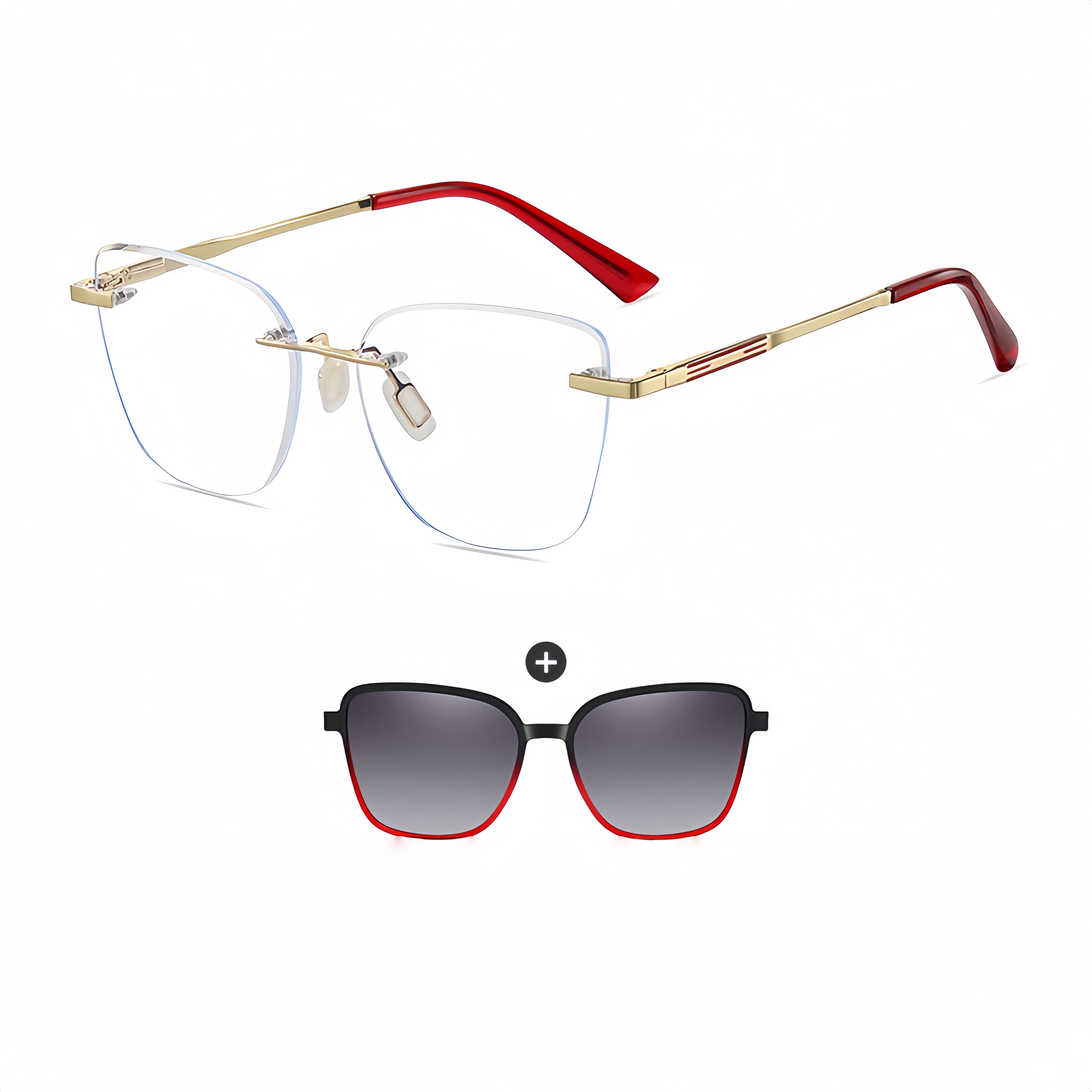 Women's TR90 Prescription Frame & Magnetic Clip-on Sunglass Kit