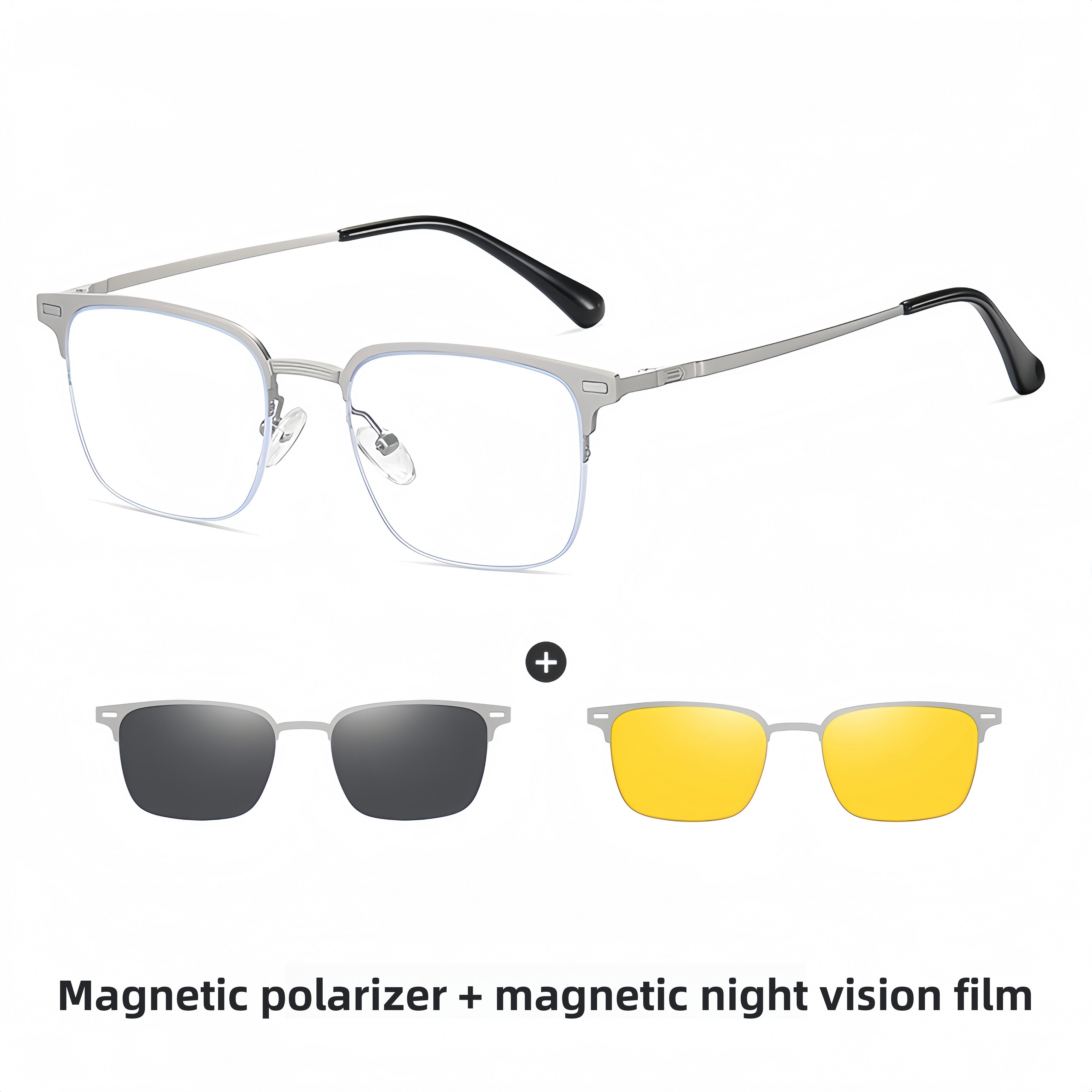 Men's 3-in-1 Eyebrow Line Glasses Frame