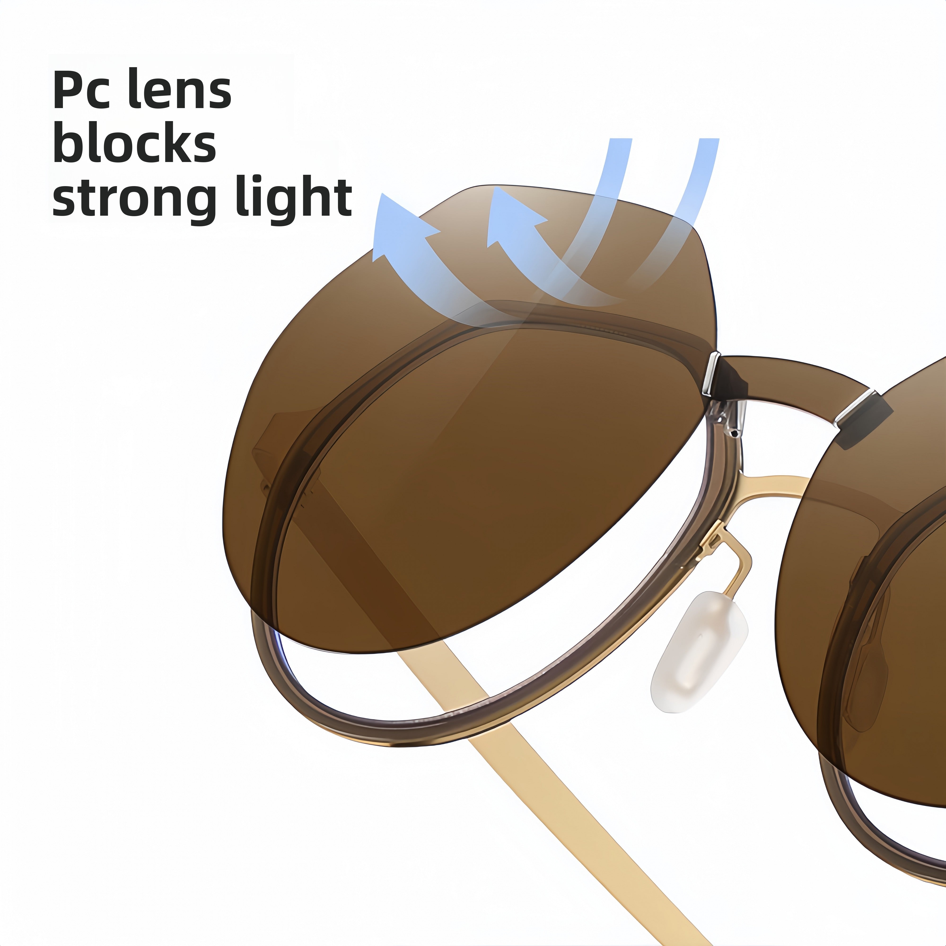 Geometric Titanium Frame with Mag-Polarized Clip-Ons