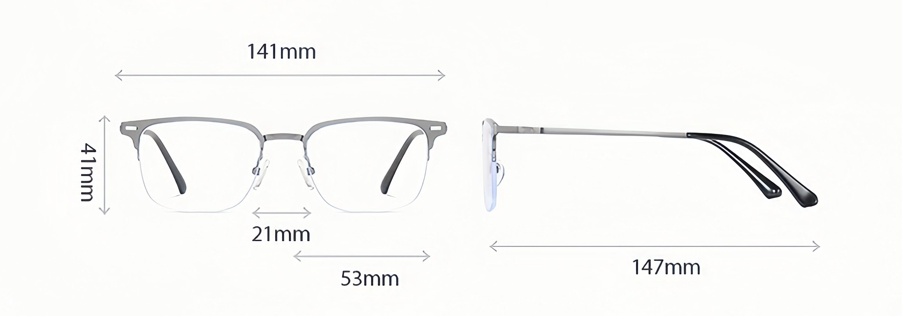 Men's 3-in-1 Eyebrow Line Glasses Frame