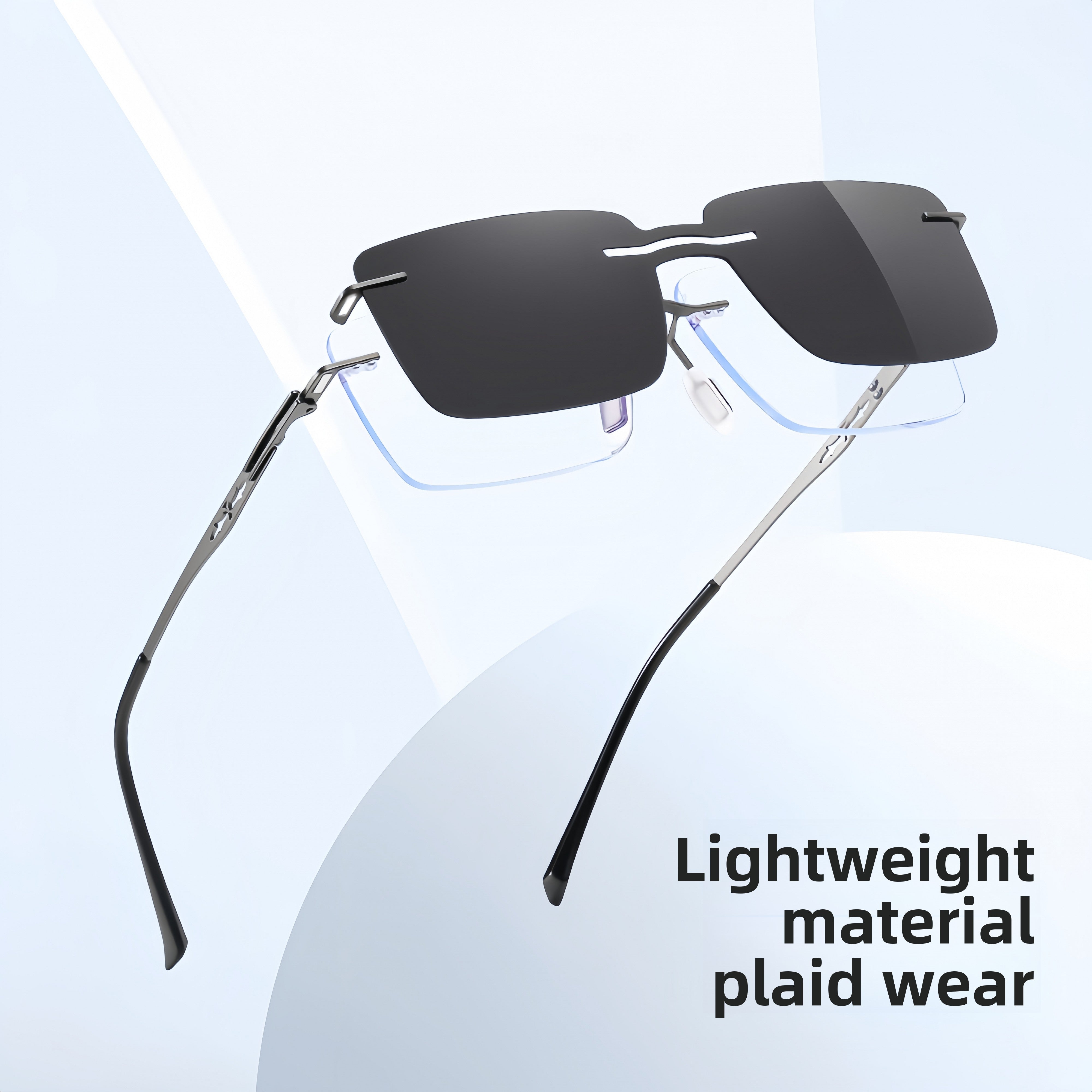 Rimless Rx Frame with Magnetic Clip-On System