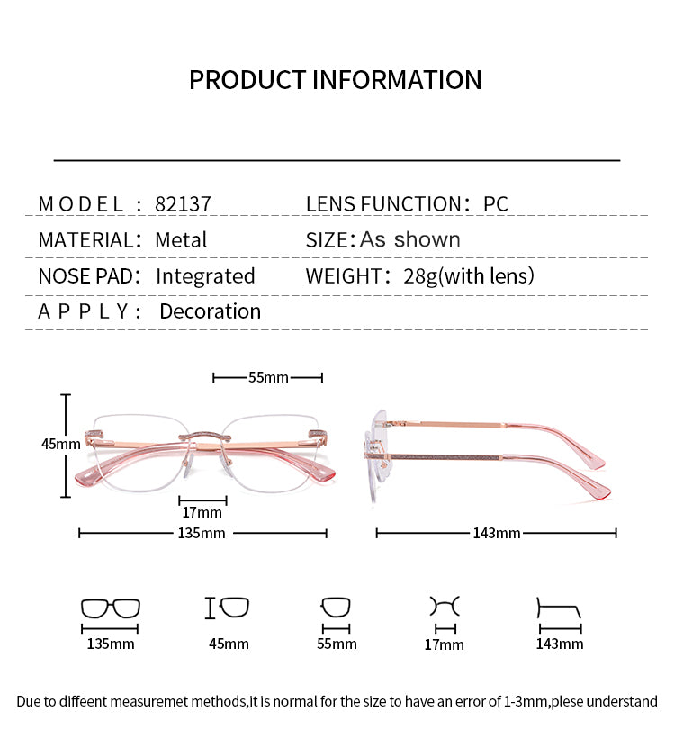 Rimless Beveled Edge Glasses