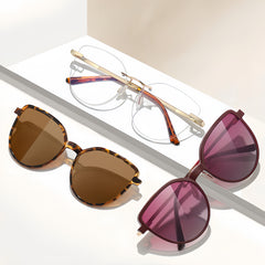 Female TR90 Frame with Clip-On Sunglasses