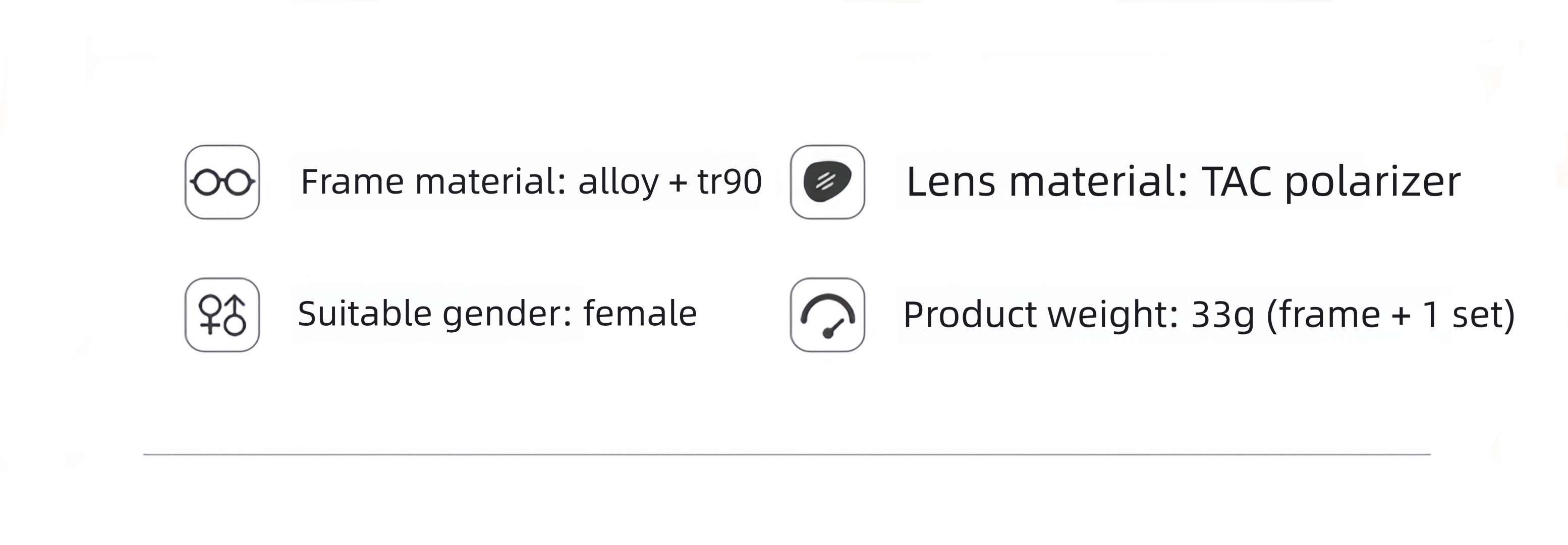 Female TR90 Frame with Clip-On Sunglasses