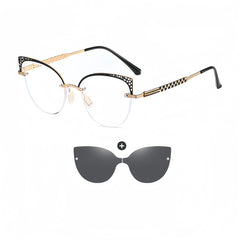 Women's 2-in-1 Magnetic Clip-on Prescription Glasses Set