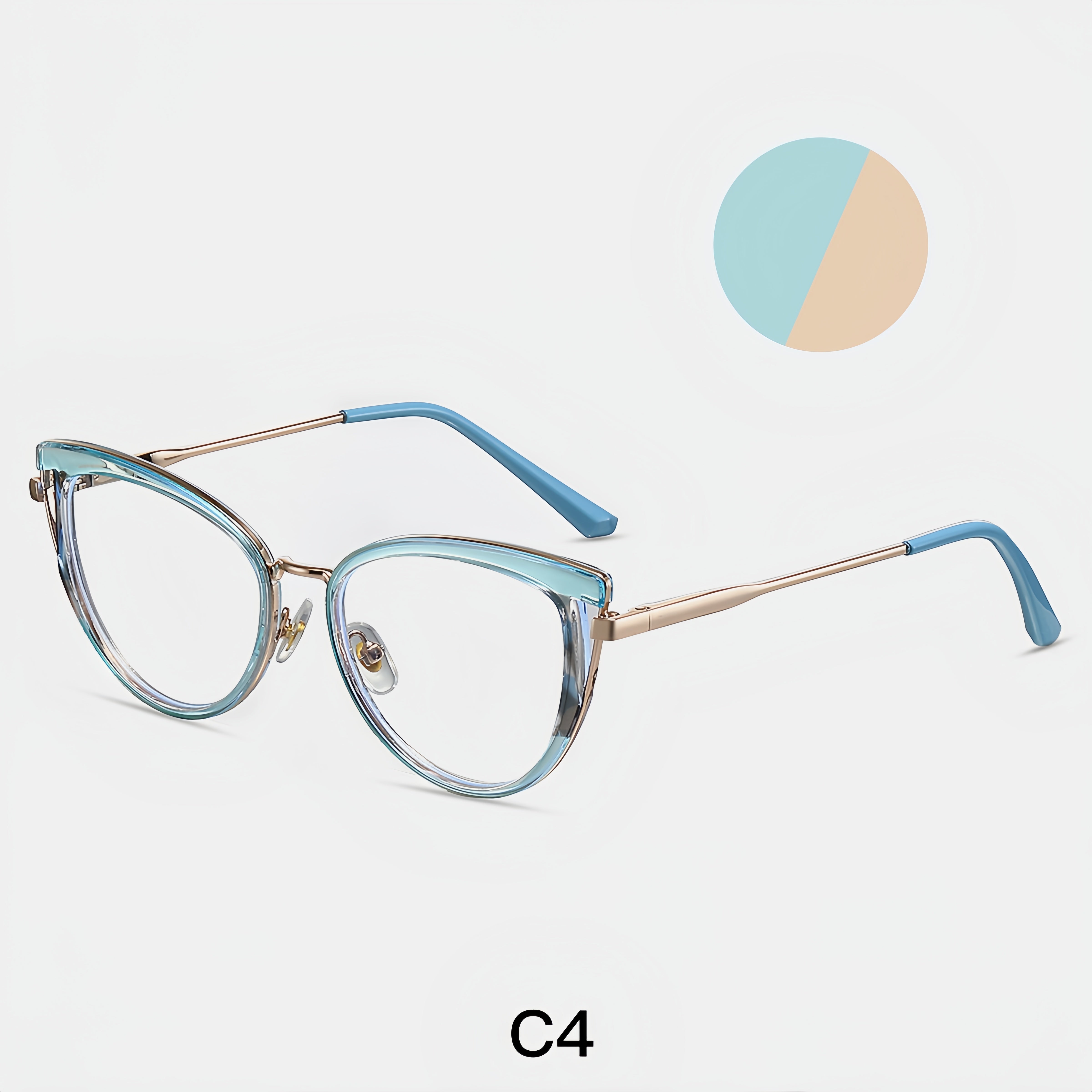 Women's TR90 & Metal Leopard Print Cat-Eye Eyeglass Frames