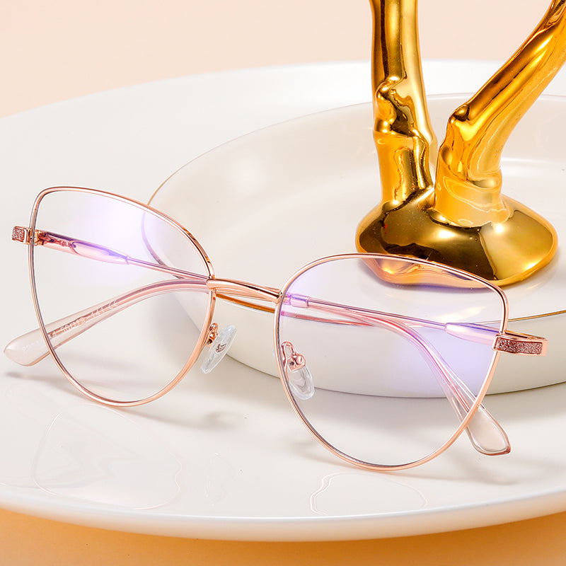 Women's Metal Cat-Eye Glasses Frames