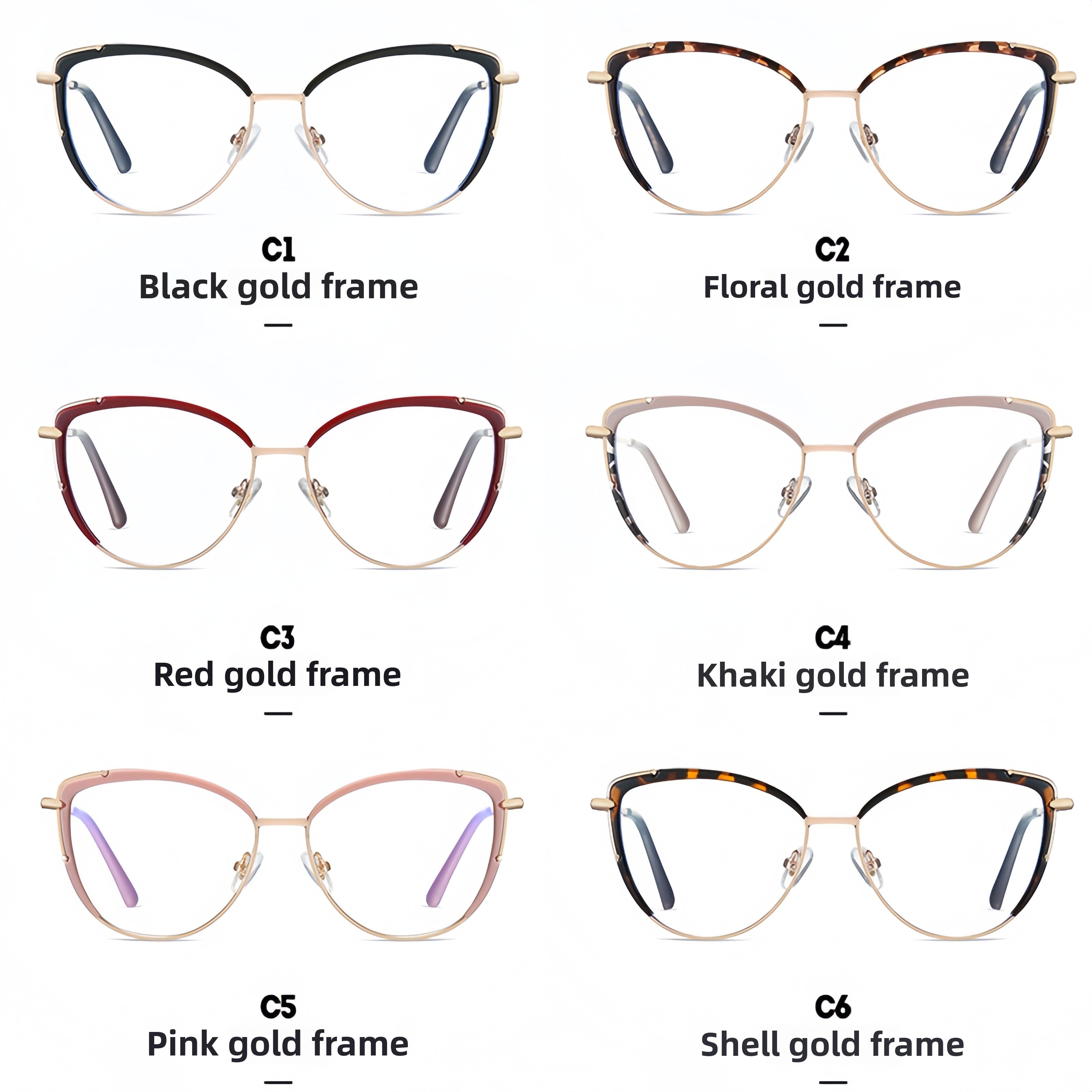 Women's TR90 Cat-Eye Metal Eyeglass Frames