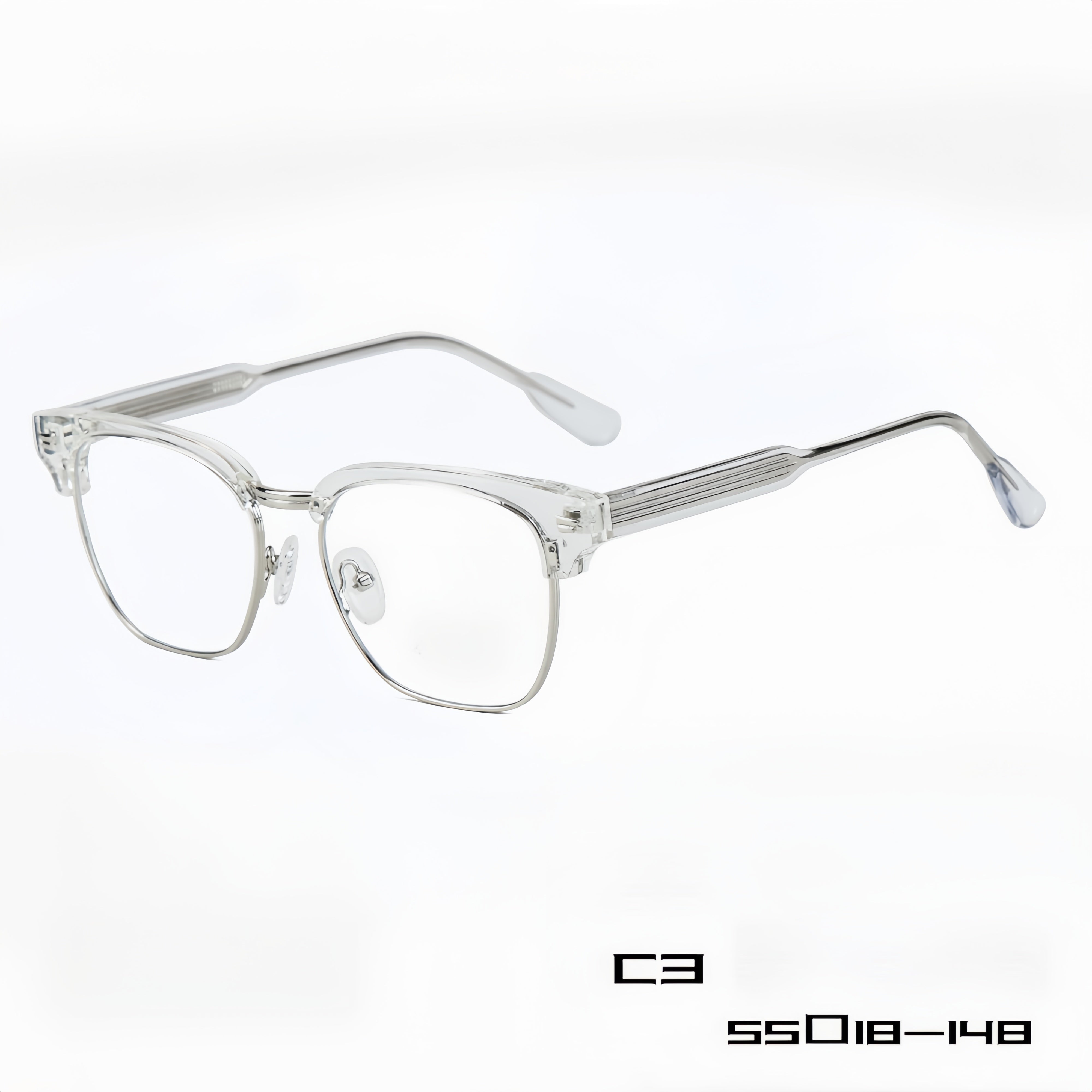 Unisex TR90 Browline Semi-Rimless Prescription Glasses