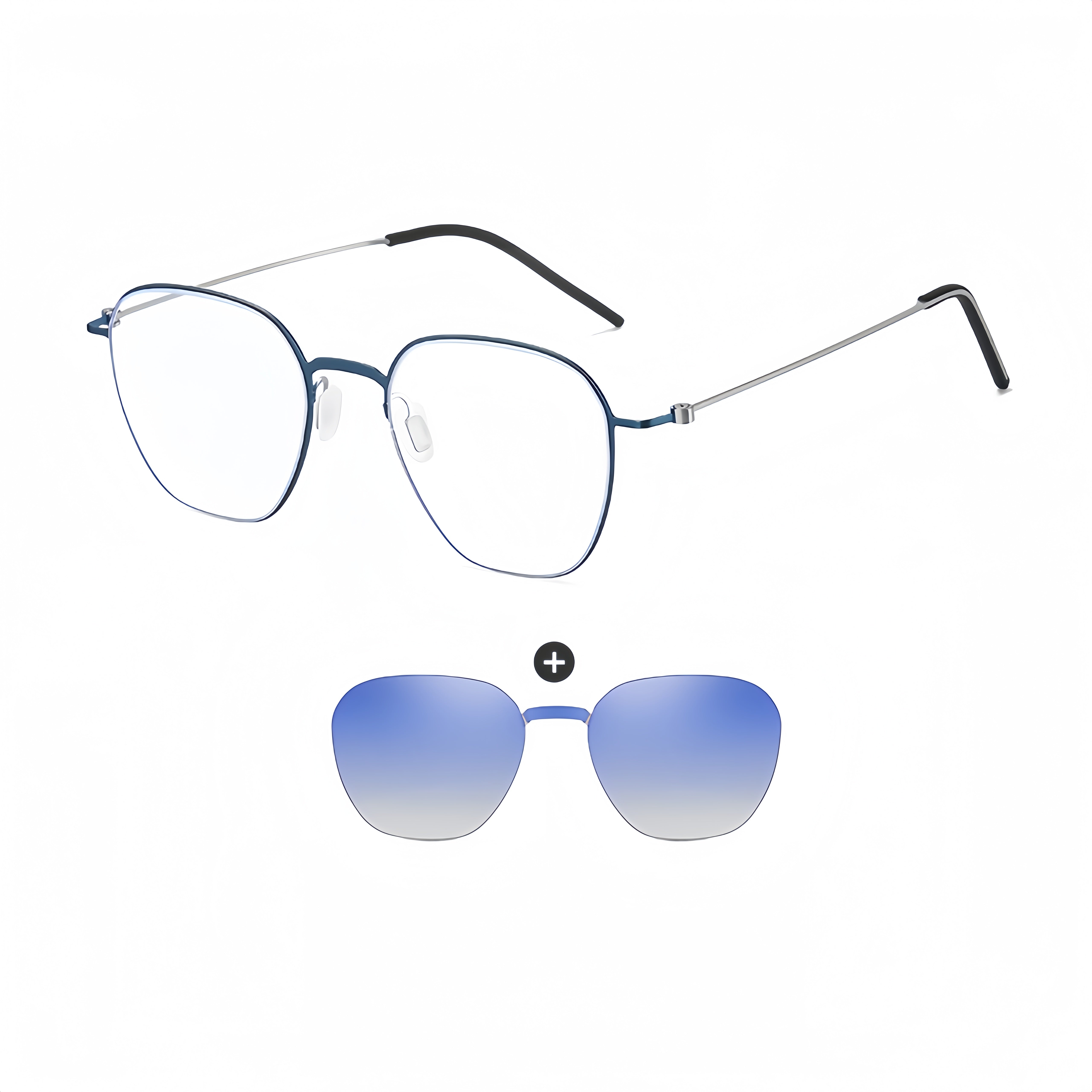 Rimless RX Frame with Magnetic Sunglass Clip