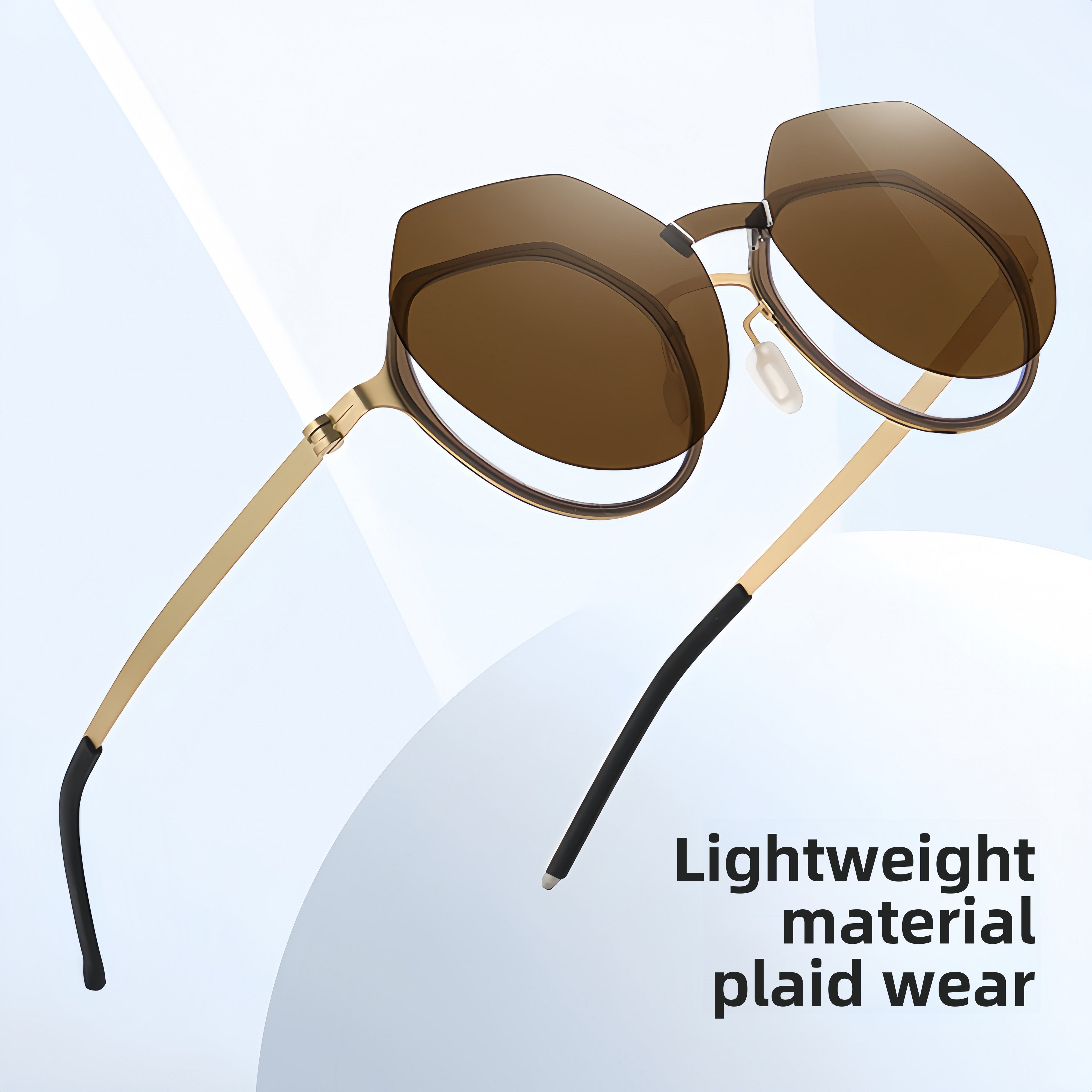 Geometric Titanium Frame with Mag-Polarized Clip-Ons