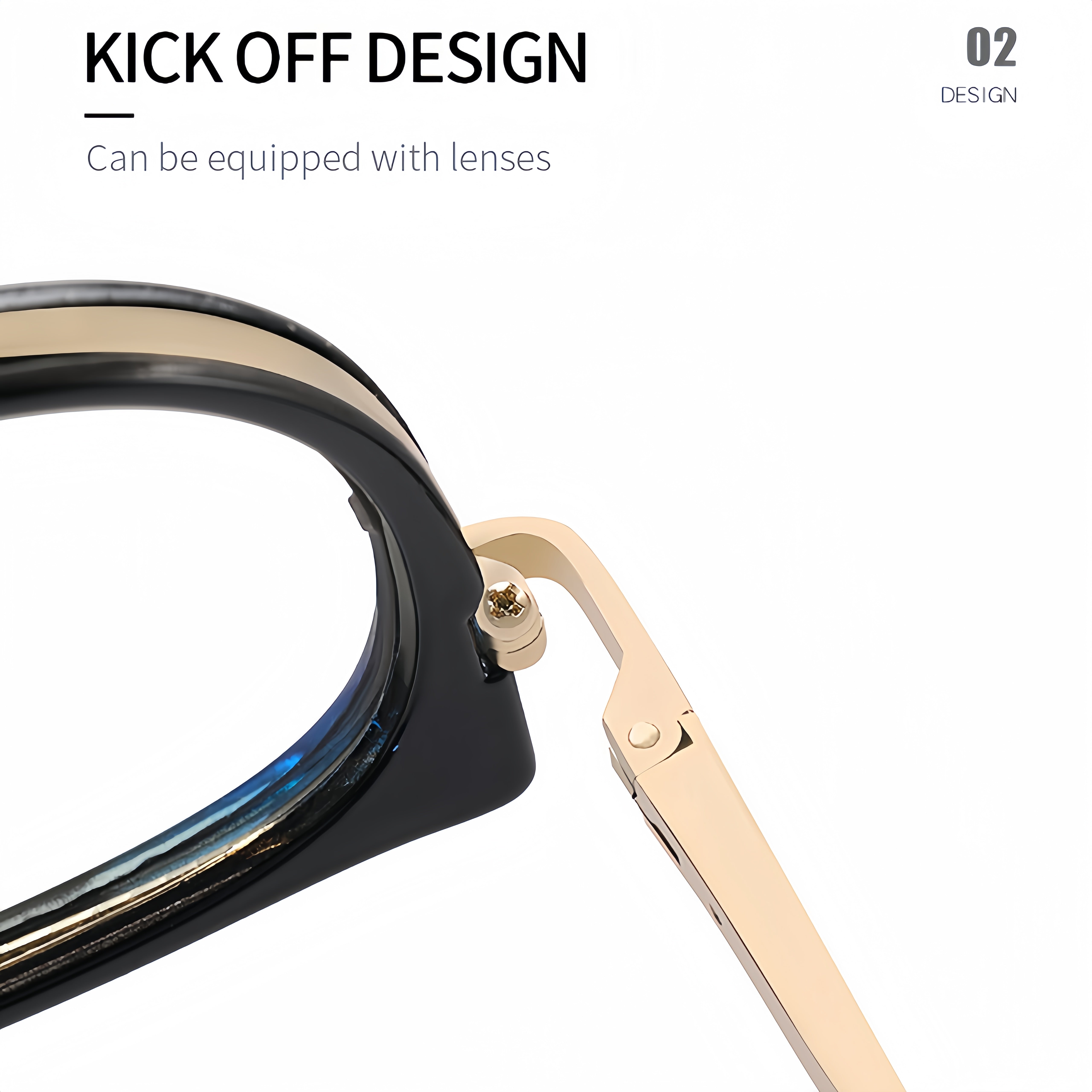 Dual-Tone Metal Full-Rim Cat-Eye Eyewear Frames