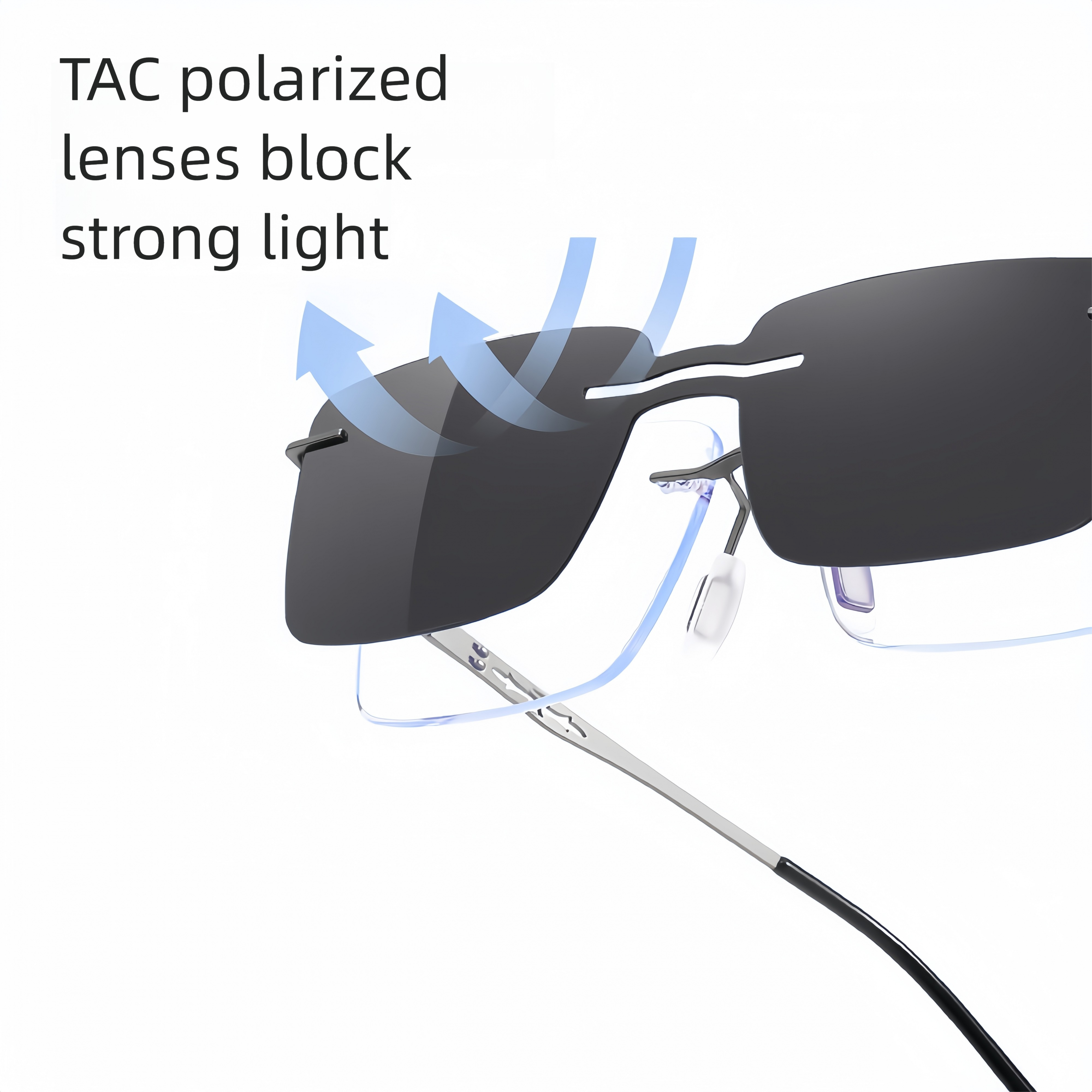 Rimless Rx Frame with Magnetic Clip-On System