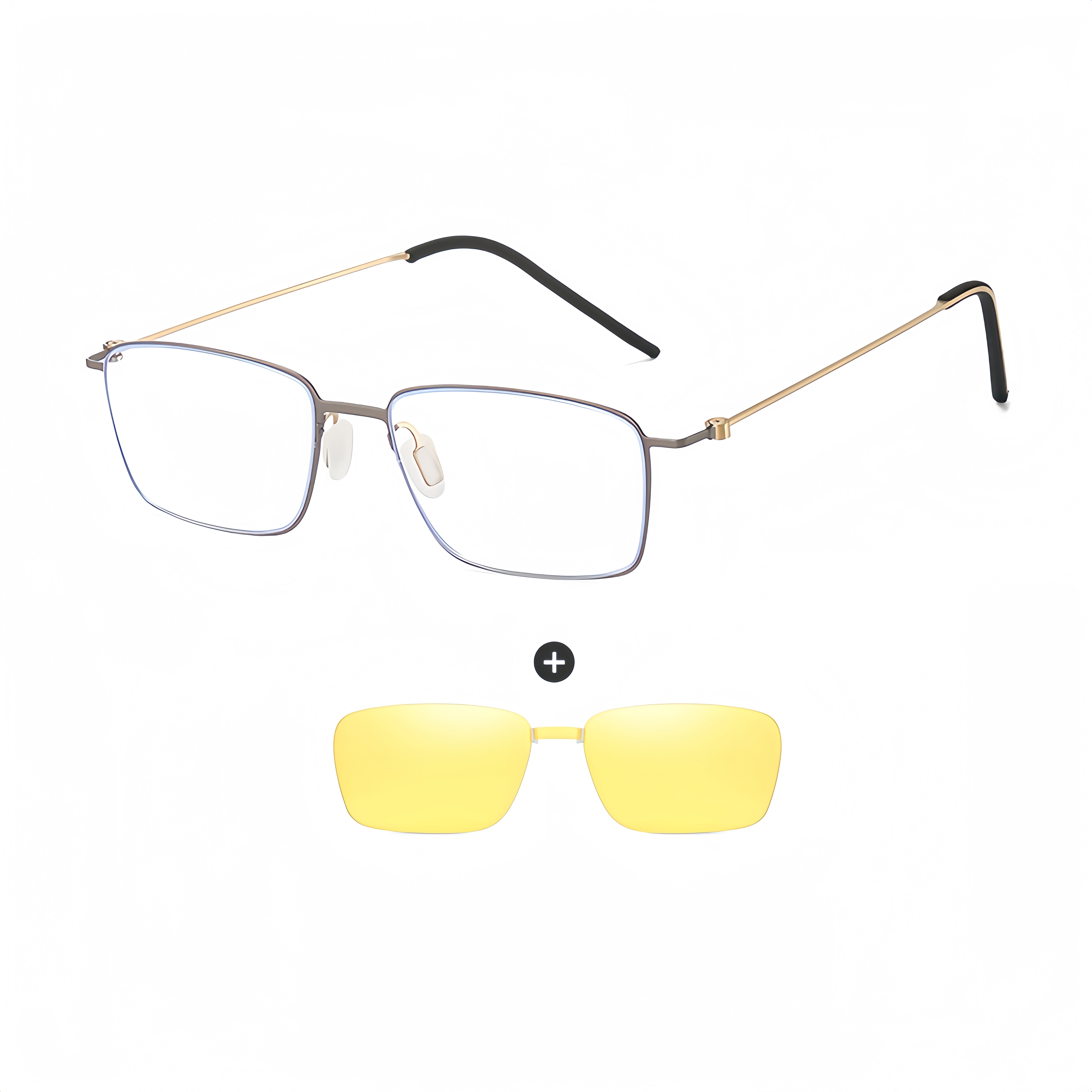 Unisex Magnetic RX Frame with Clip-On Sunglasses
