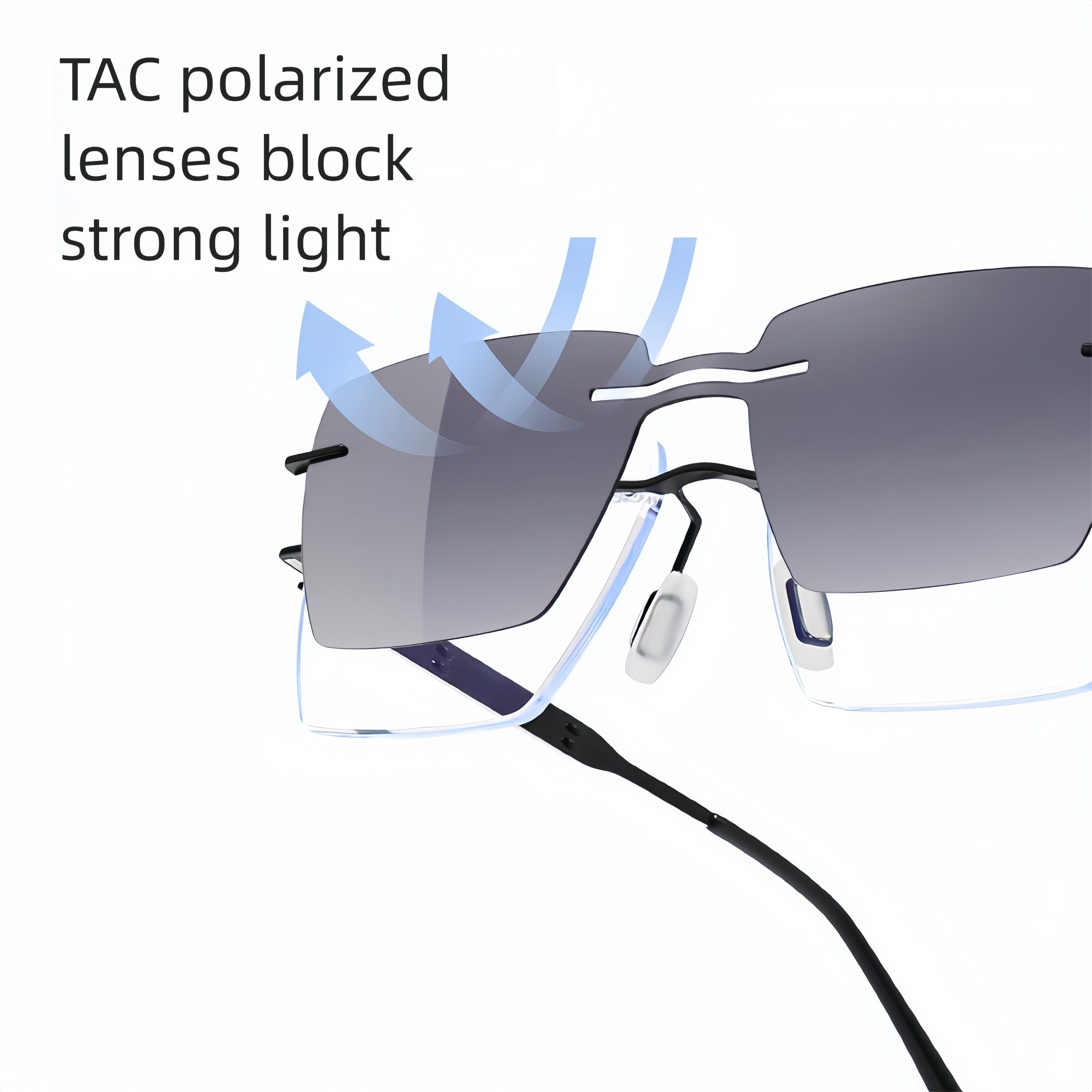 Men's Rimless Magnetic Clip-On Prescription Glasses Bundle