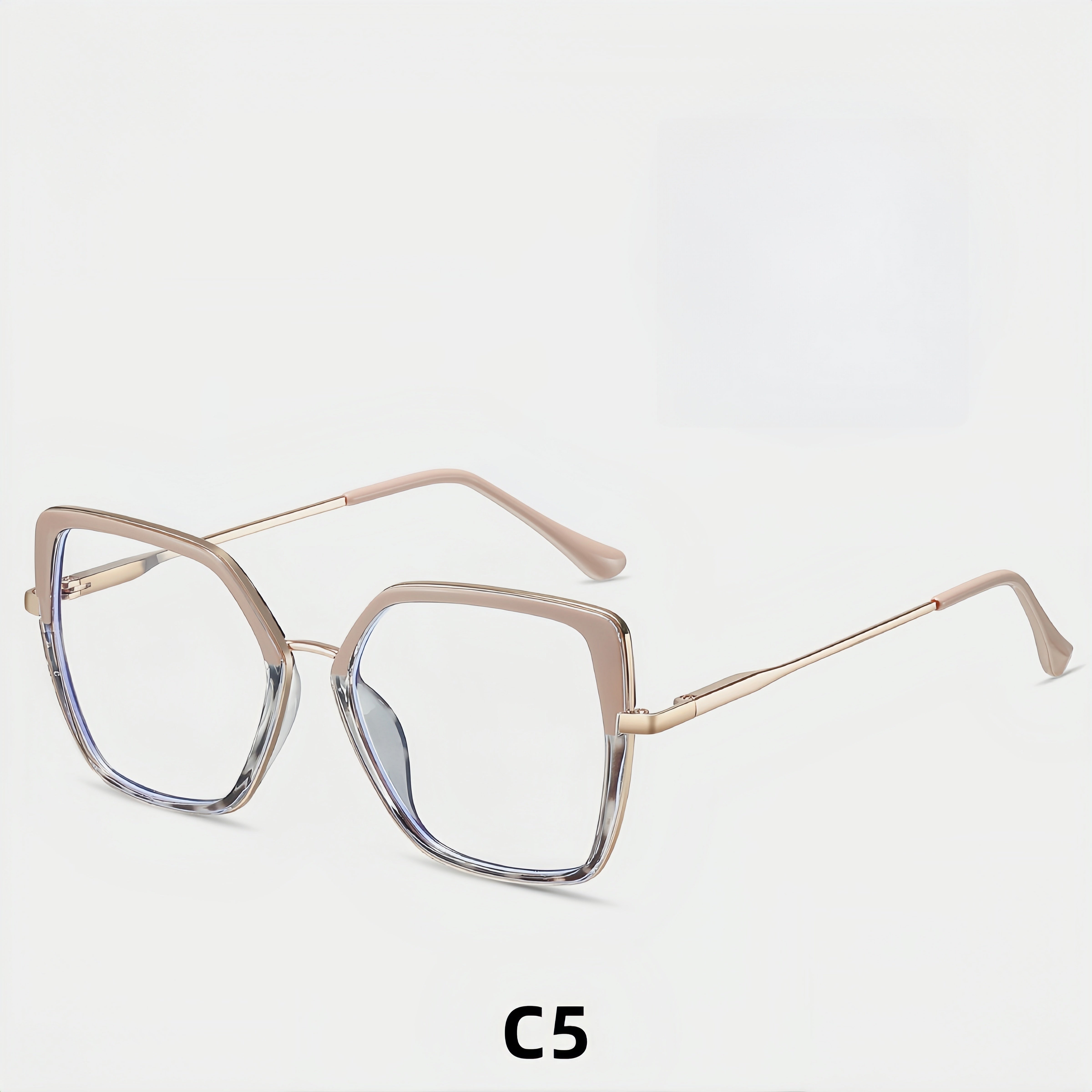 Women's Geometric Metal Optical Frames - Architectural Prescription-Ready